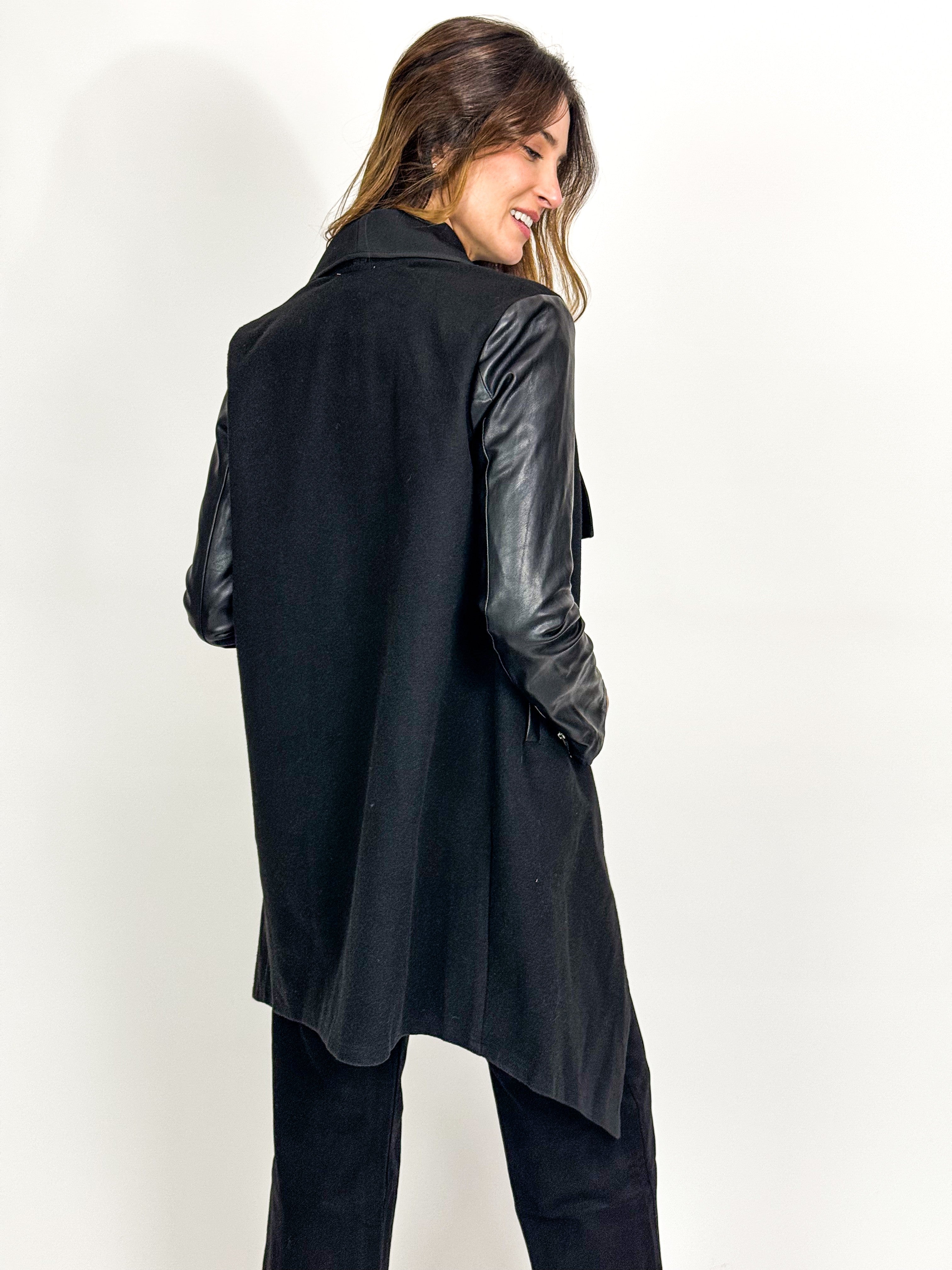 CONTRAST WATERFALL COAT