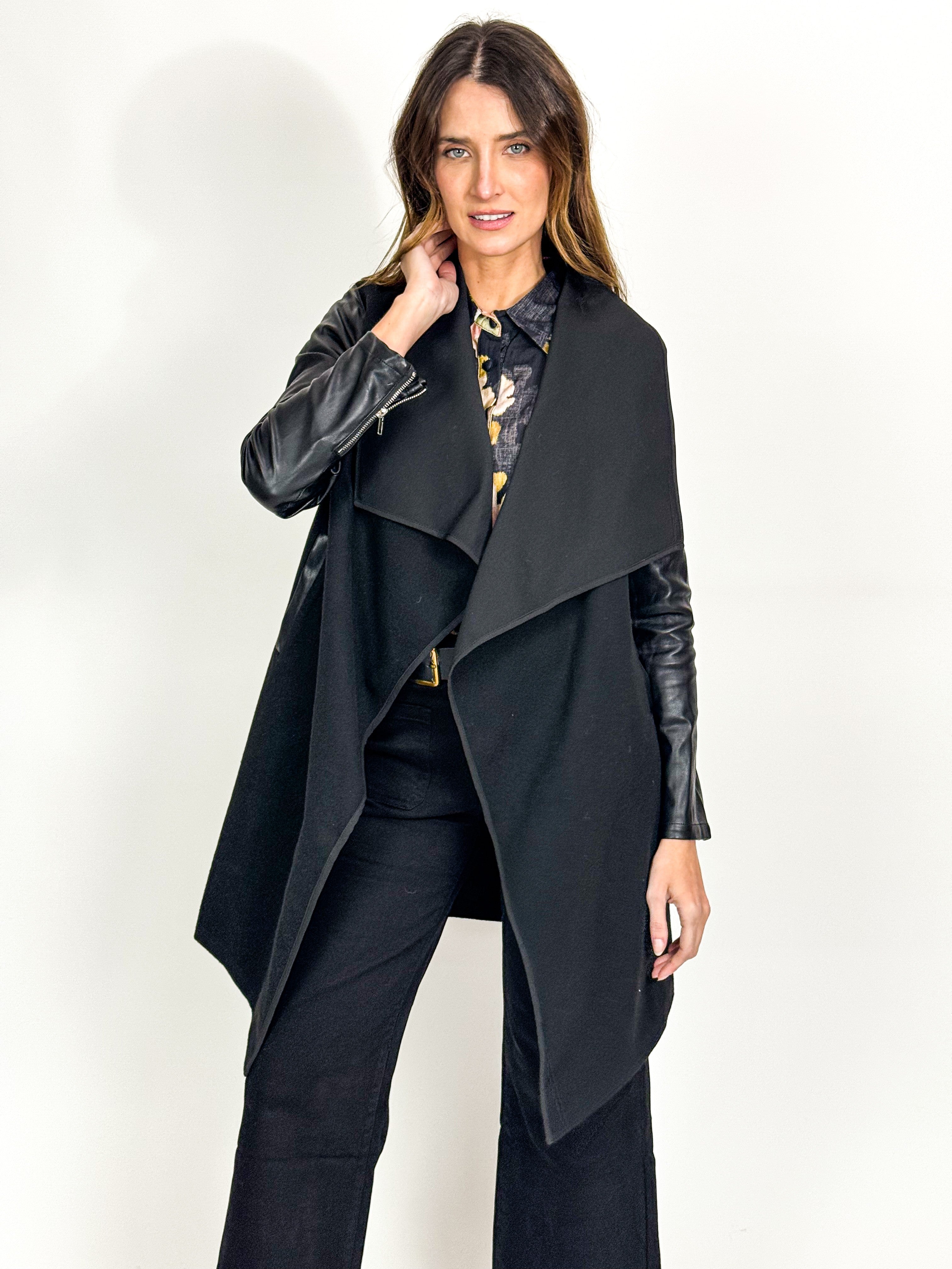 CONTRAST WATERFALL COAT