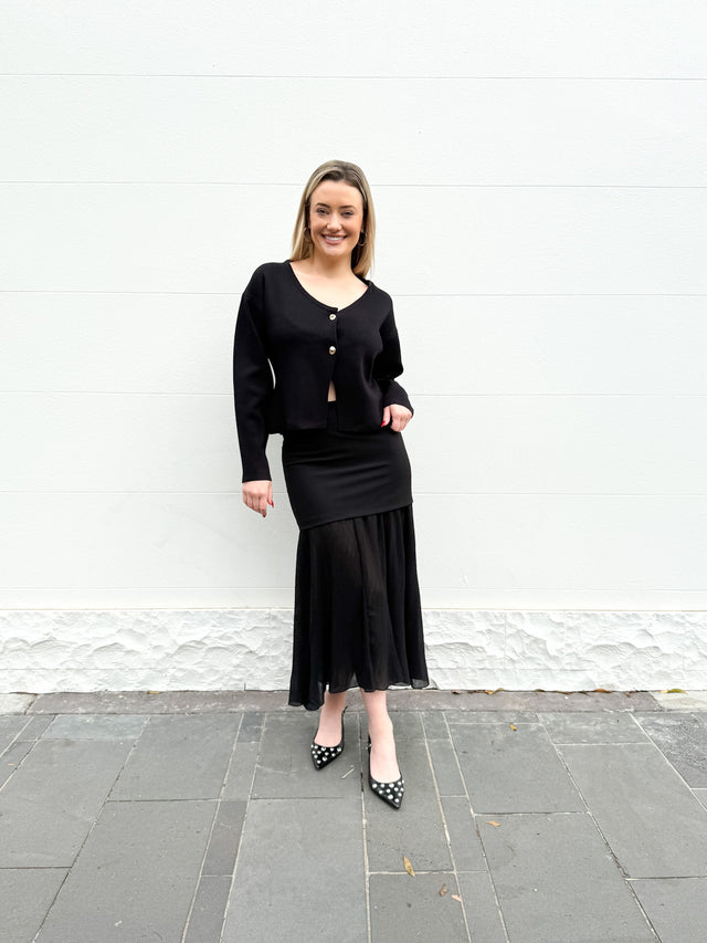 CONTRAST CHIFFON SKIRT
