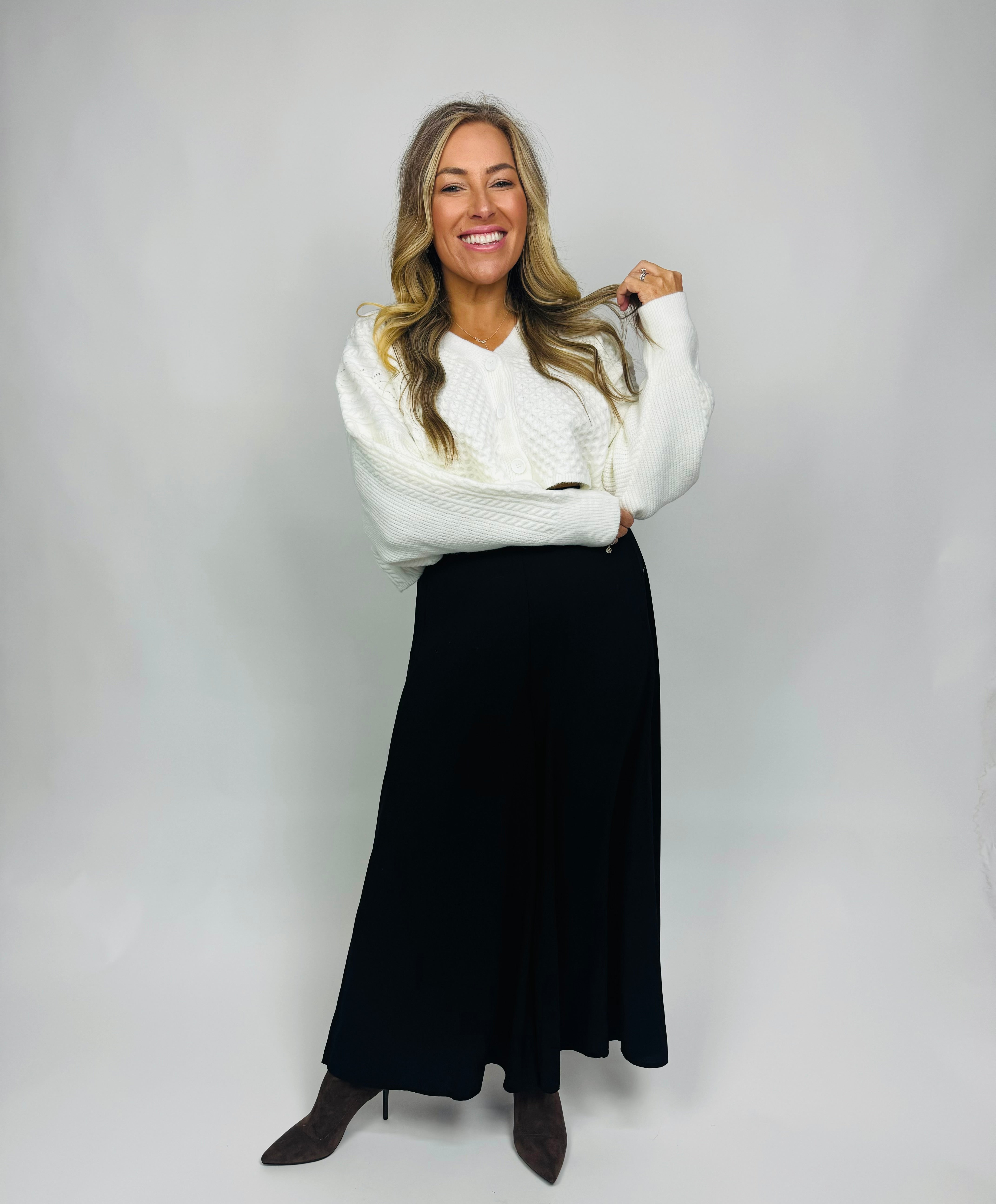 THANNE CROP CABLE CARDI