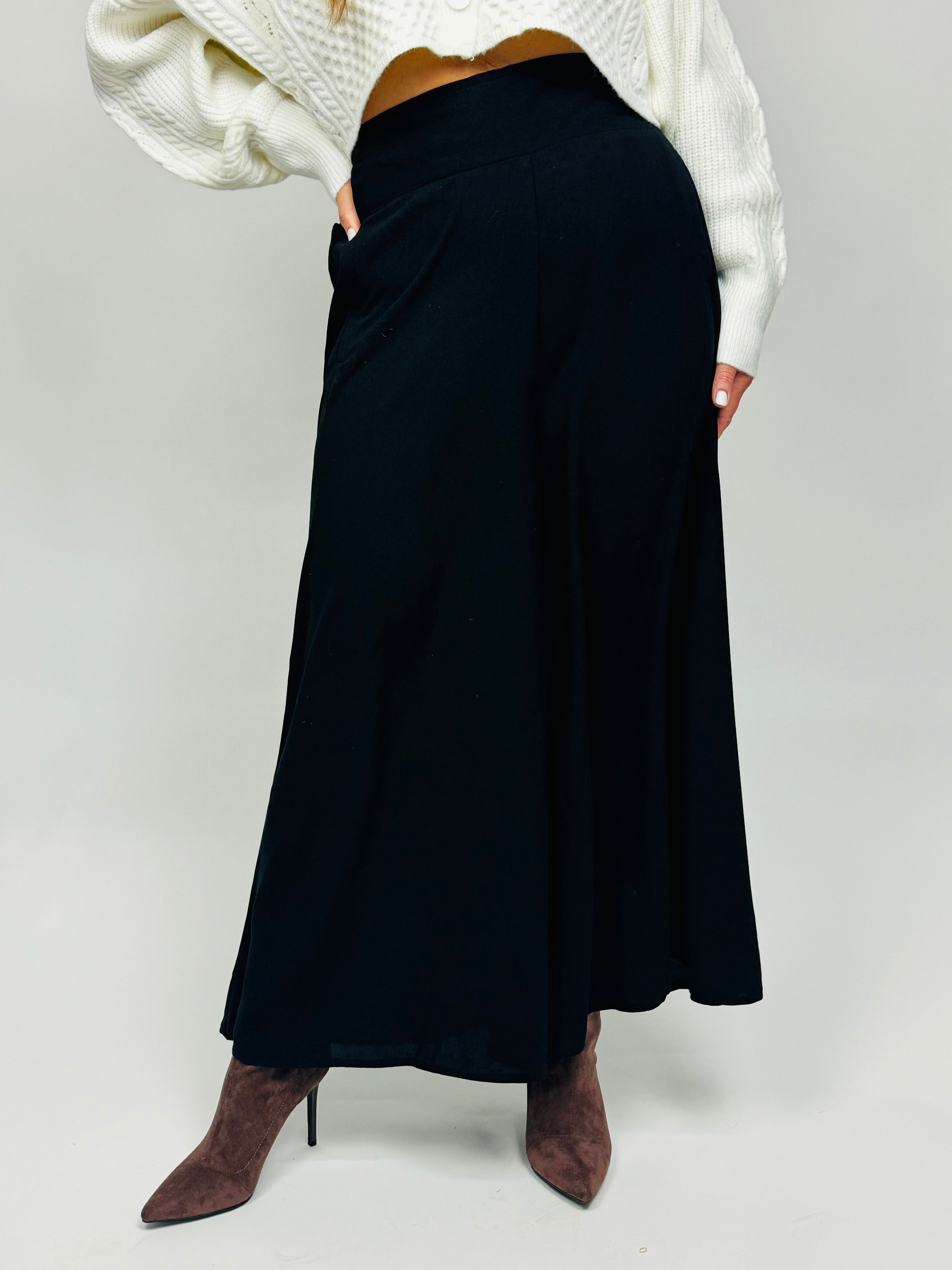 FLOWY LOVE ME PANTS- Black