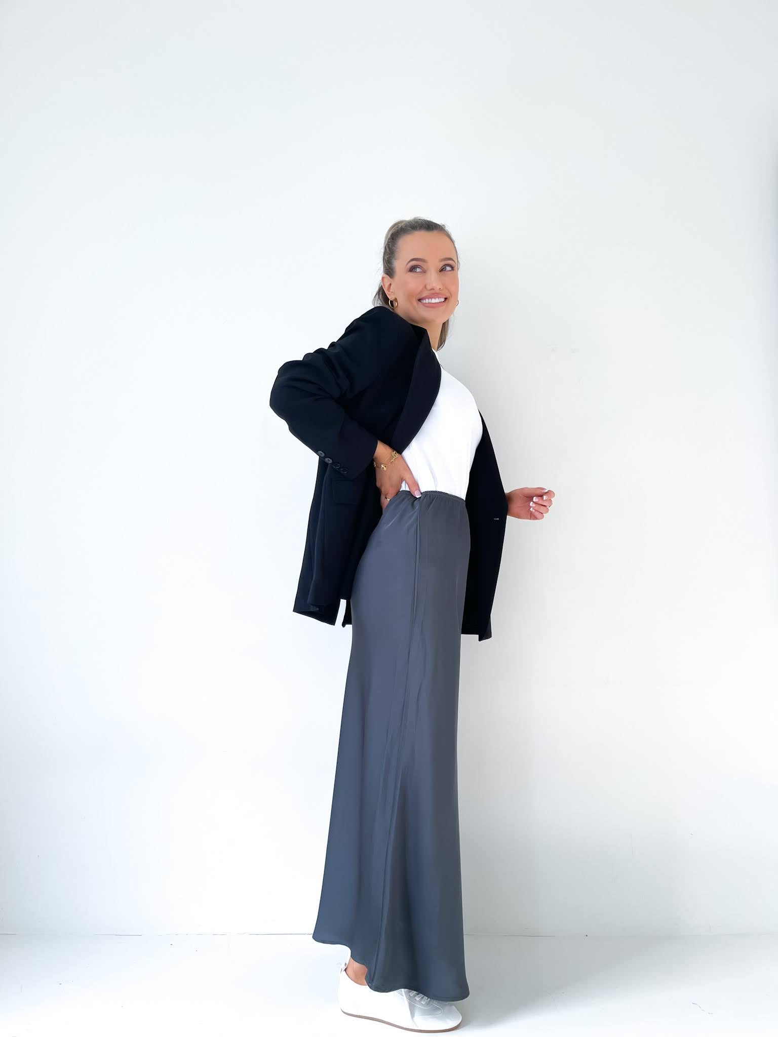 SATIN BIAS SKIRT MAXI