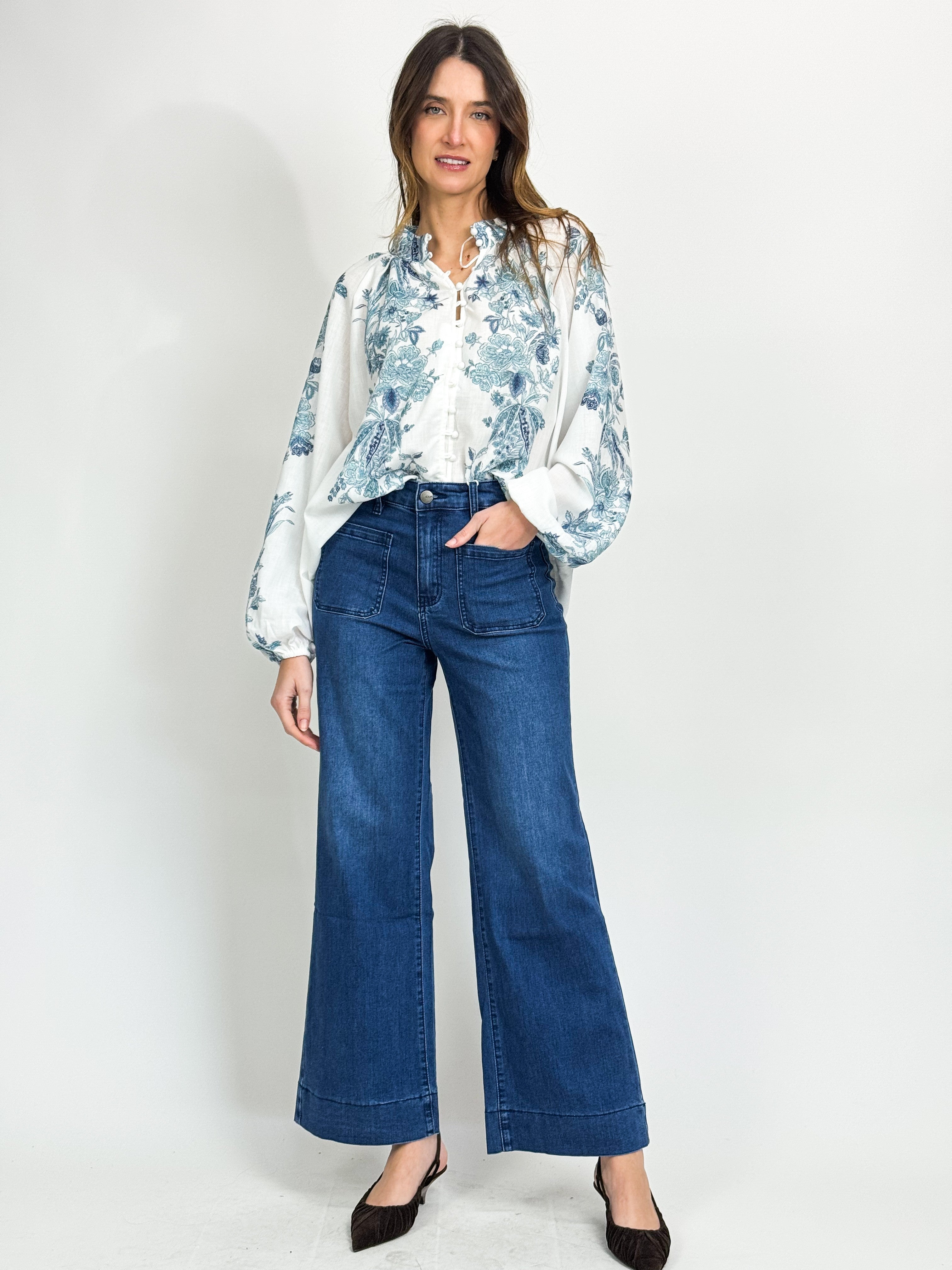 BORDER FLORAL SHIRT