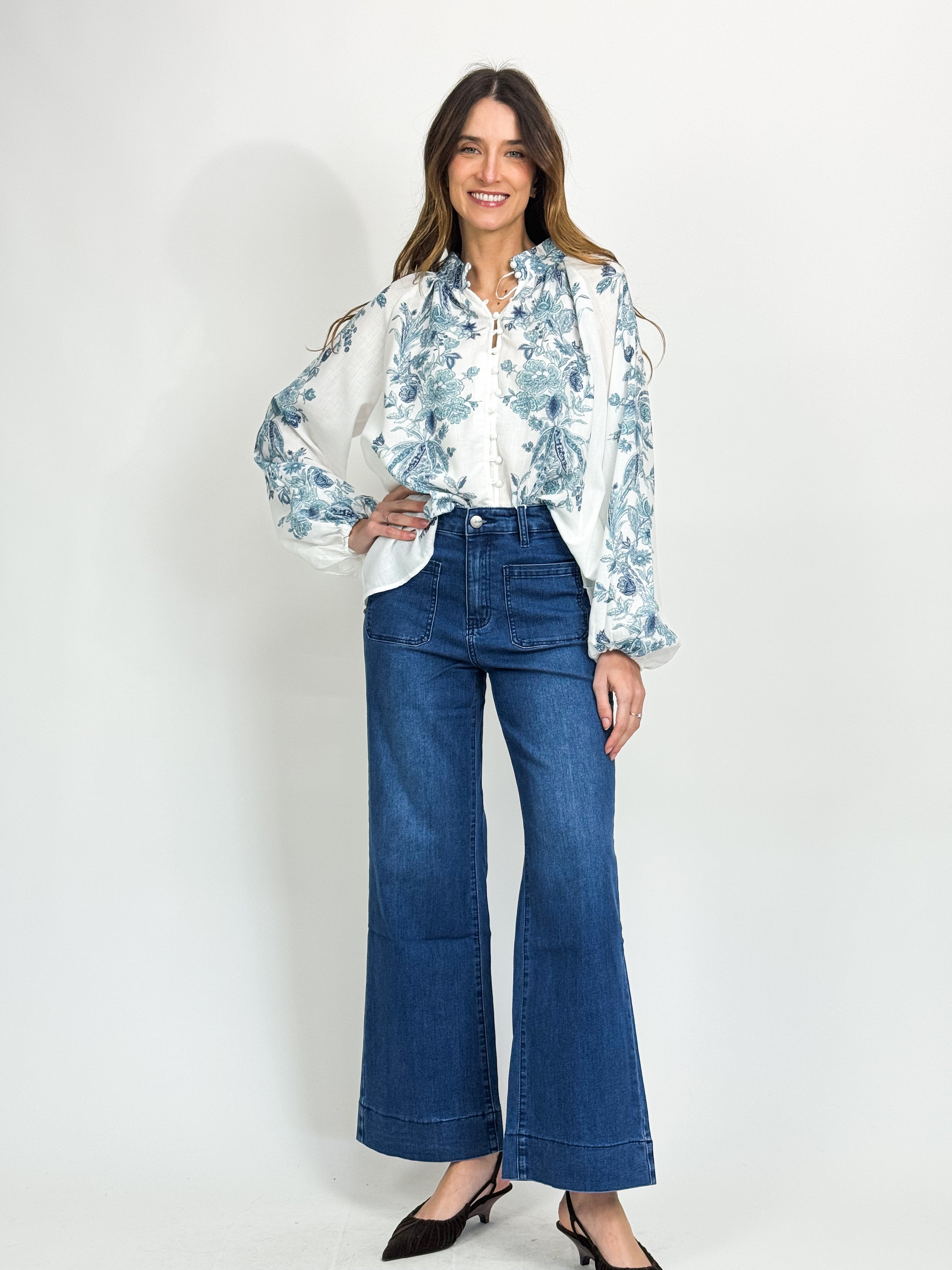 BORDER FLORAL SHIRT