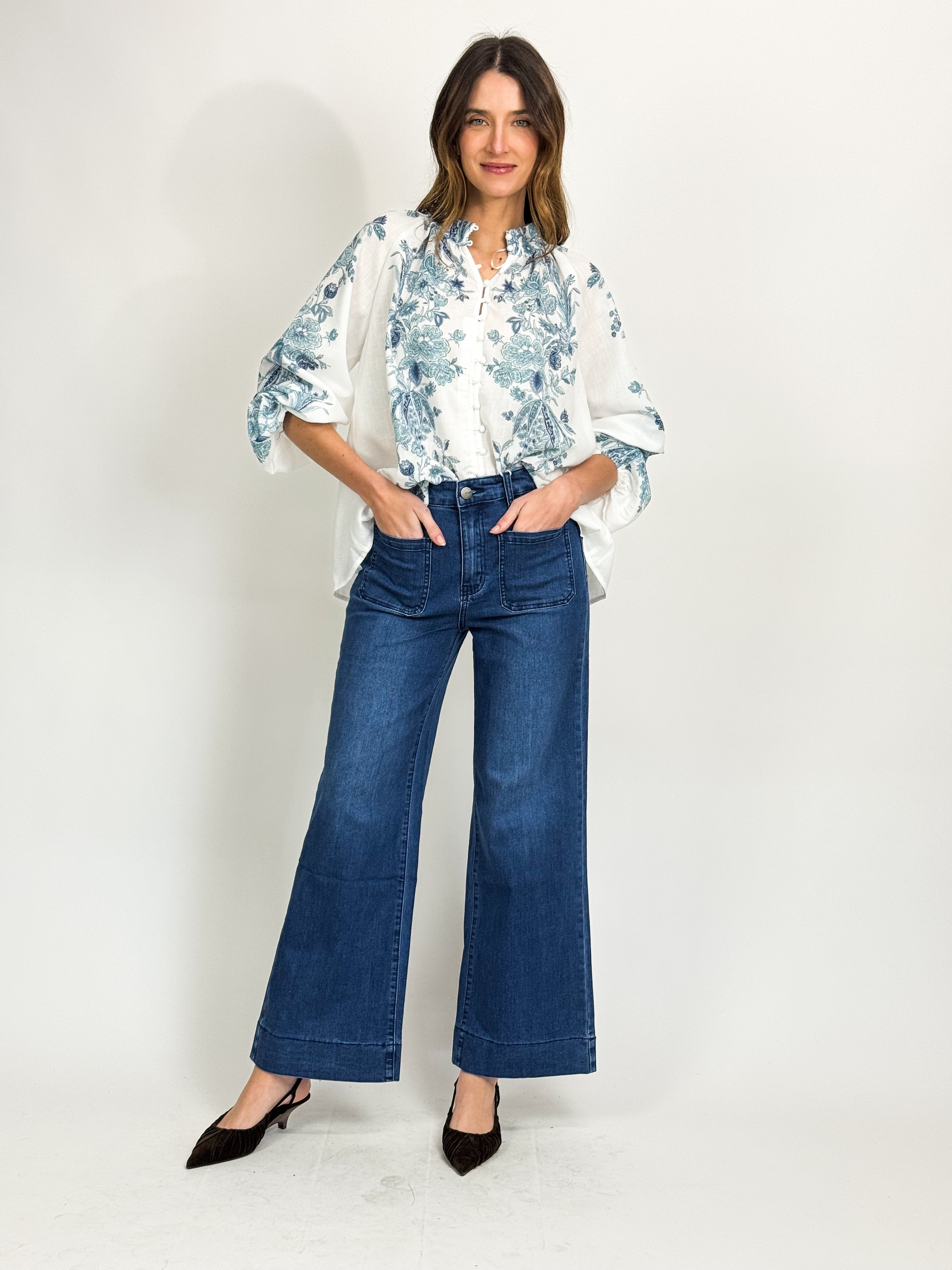 BORDER FLORAL SHIRT