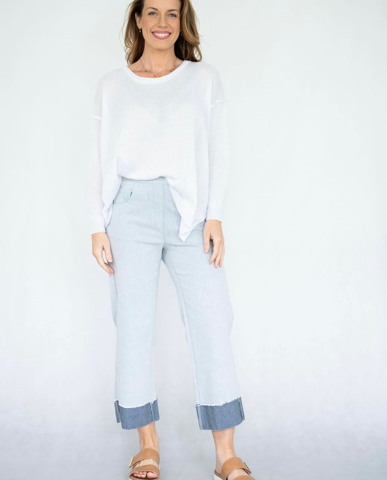 HEMMED DENIM PANT