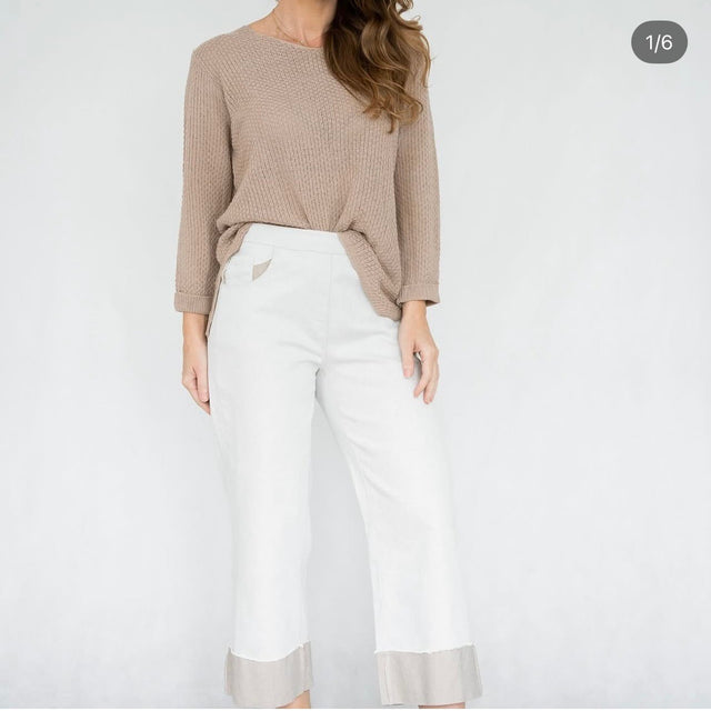 HEMMED DENIM PANT