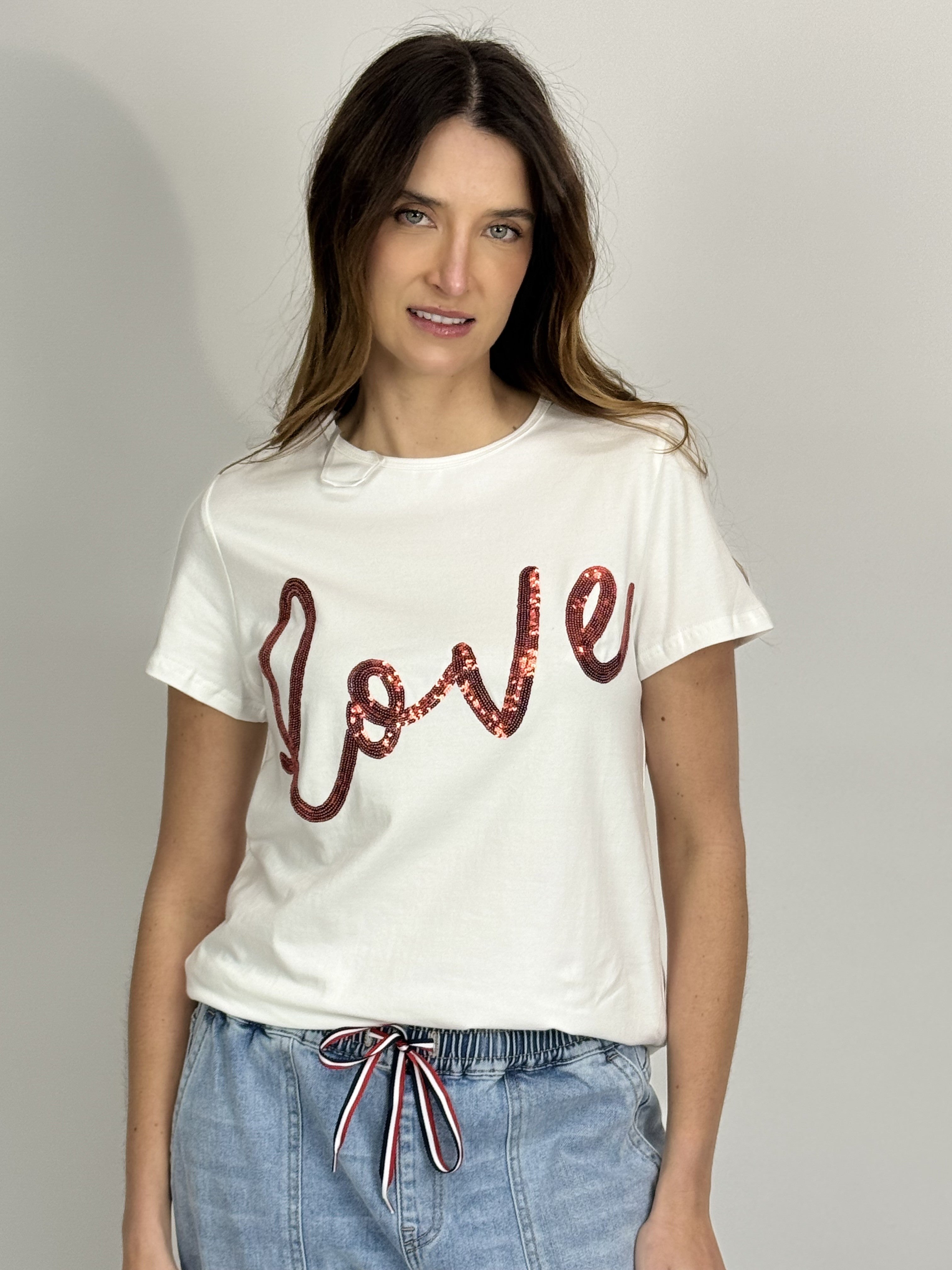 LOVE SEQUIN TEE