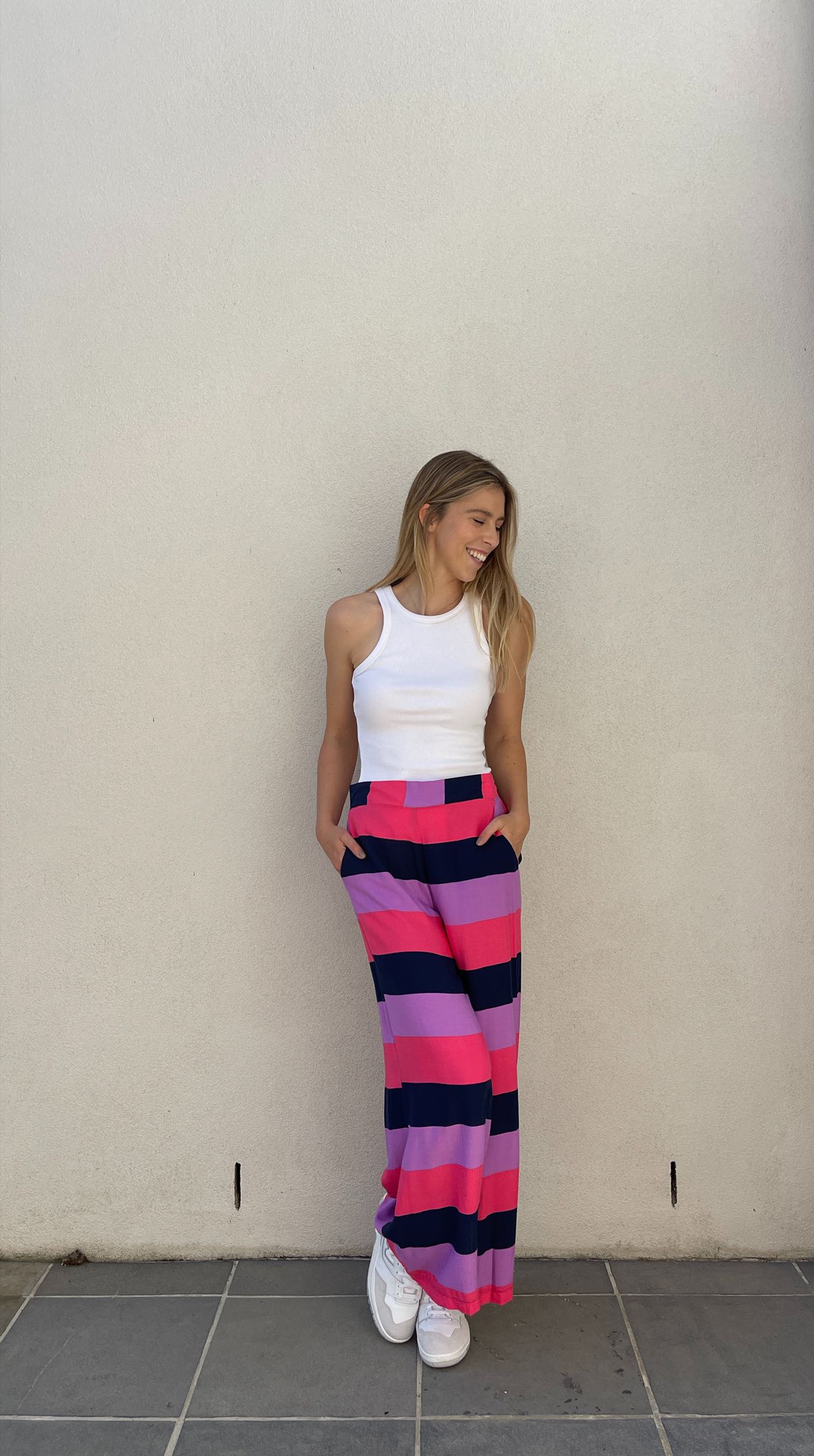 SARAH STRIPE WIDE LEG PANT