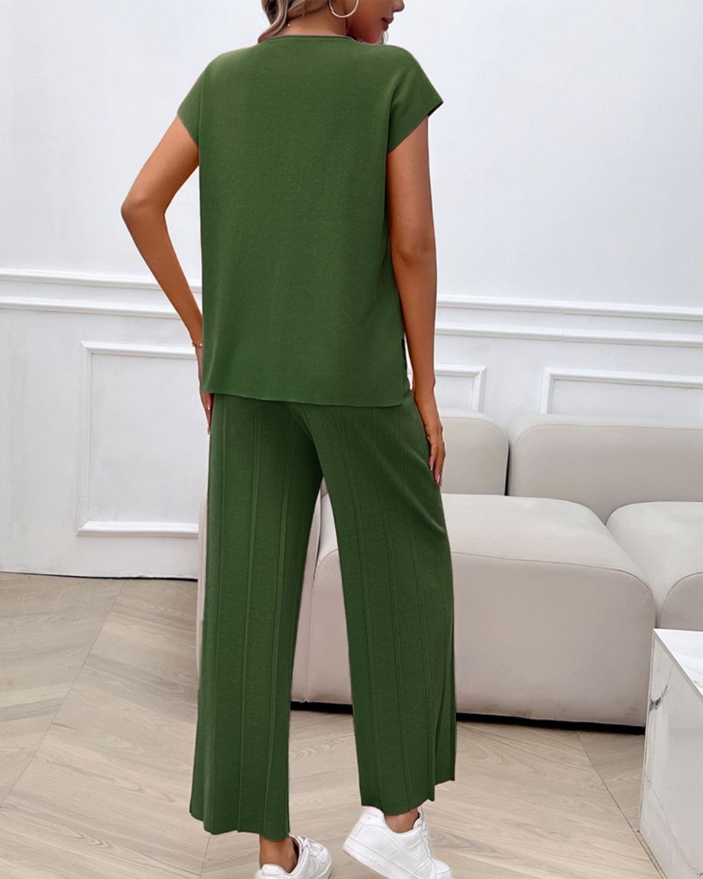 SS PLEATED KNIT SET