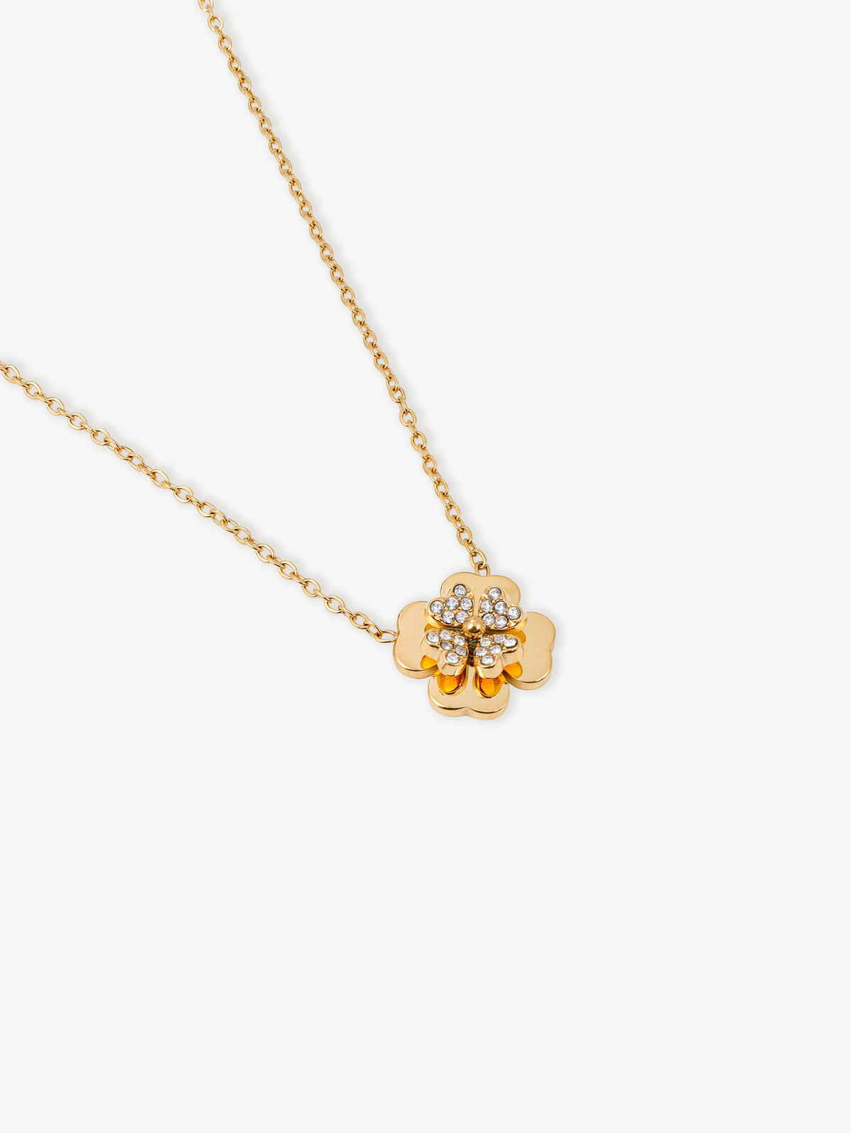 Lucky Clover 18K Gold Plated Pendant Necklace