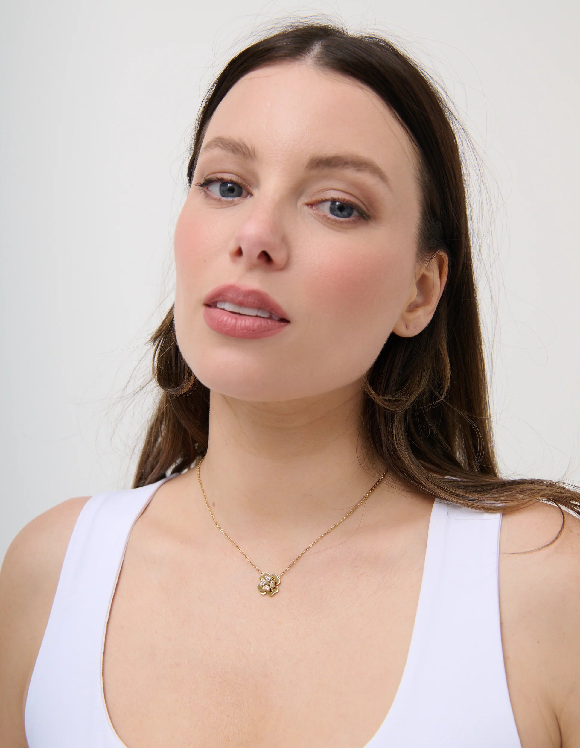Lucky Clover 18K Gold Plated Pendant Necklace