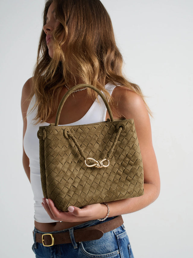 Chantel Olive Woven Multiway Handbag
