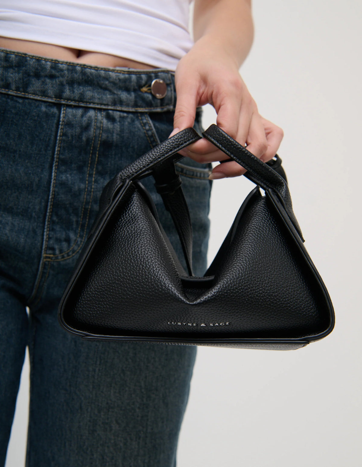 Jesselle Curve Shoulder Bag- Black
