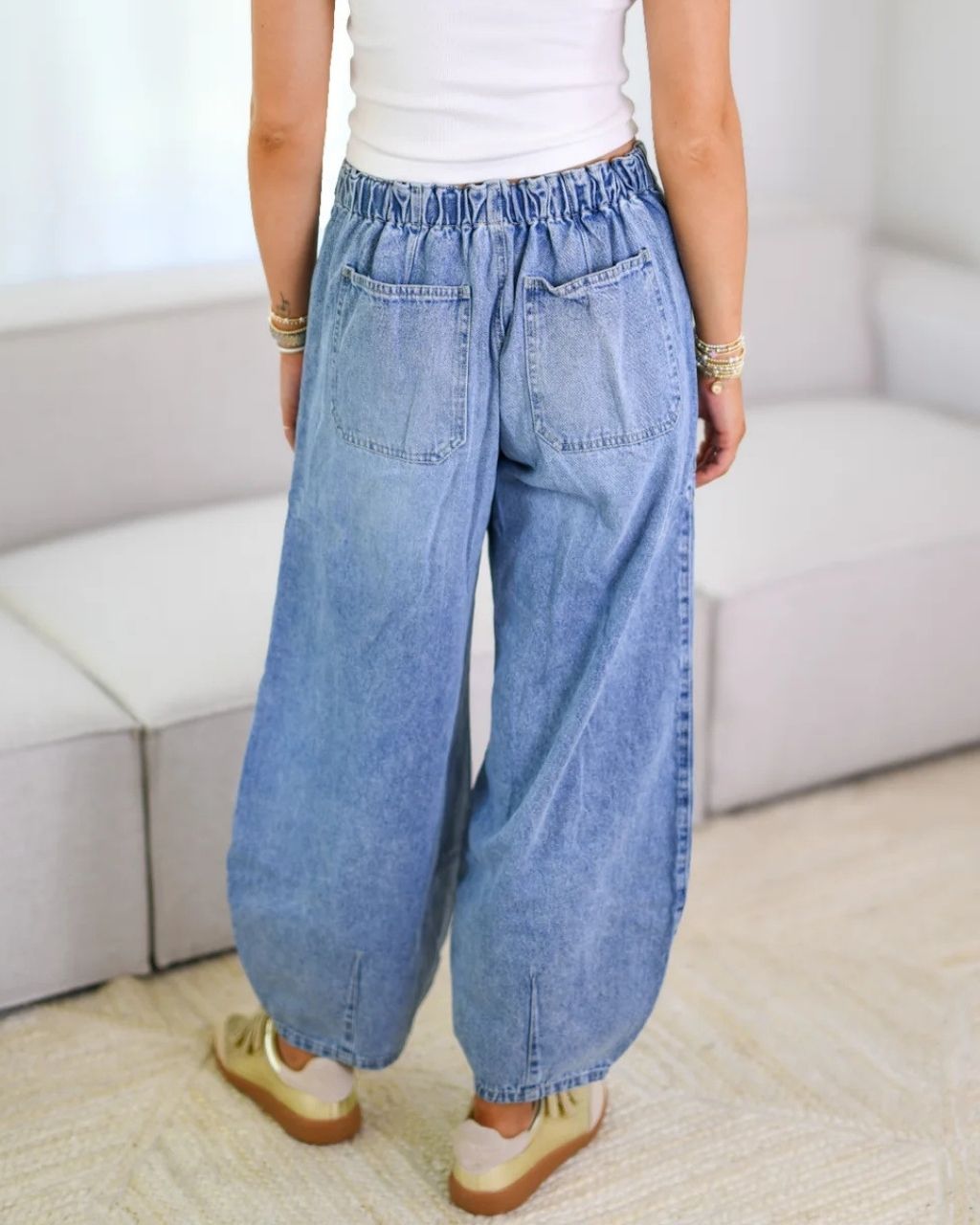RELAXED BALLOON DENIM PANTS