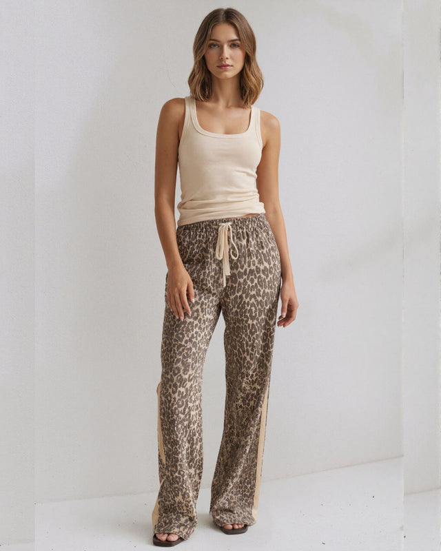 ANIMAL PRINT DENIM RELAXED PANT