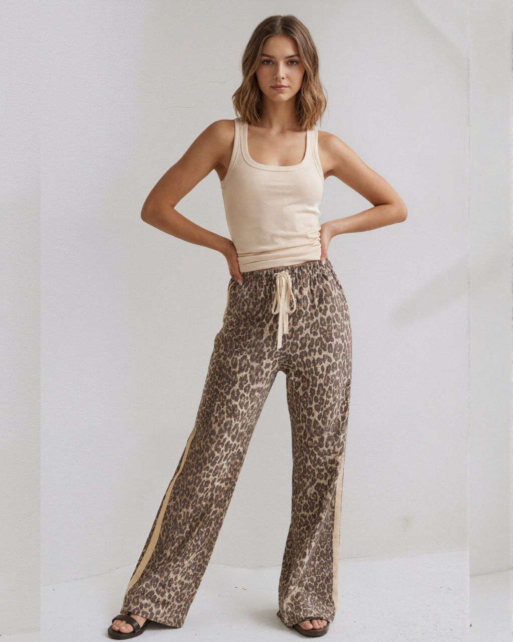 ANIMAL PRINT DENIM RELAXED PANT