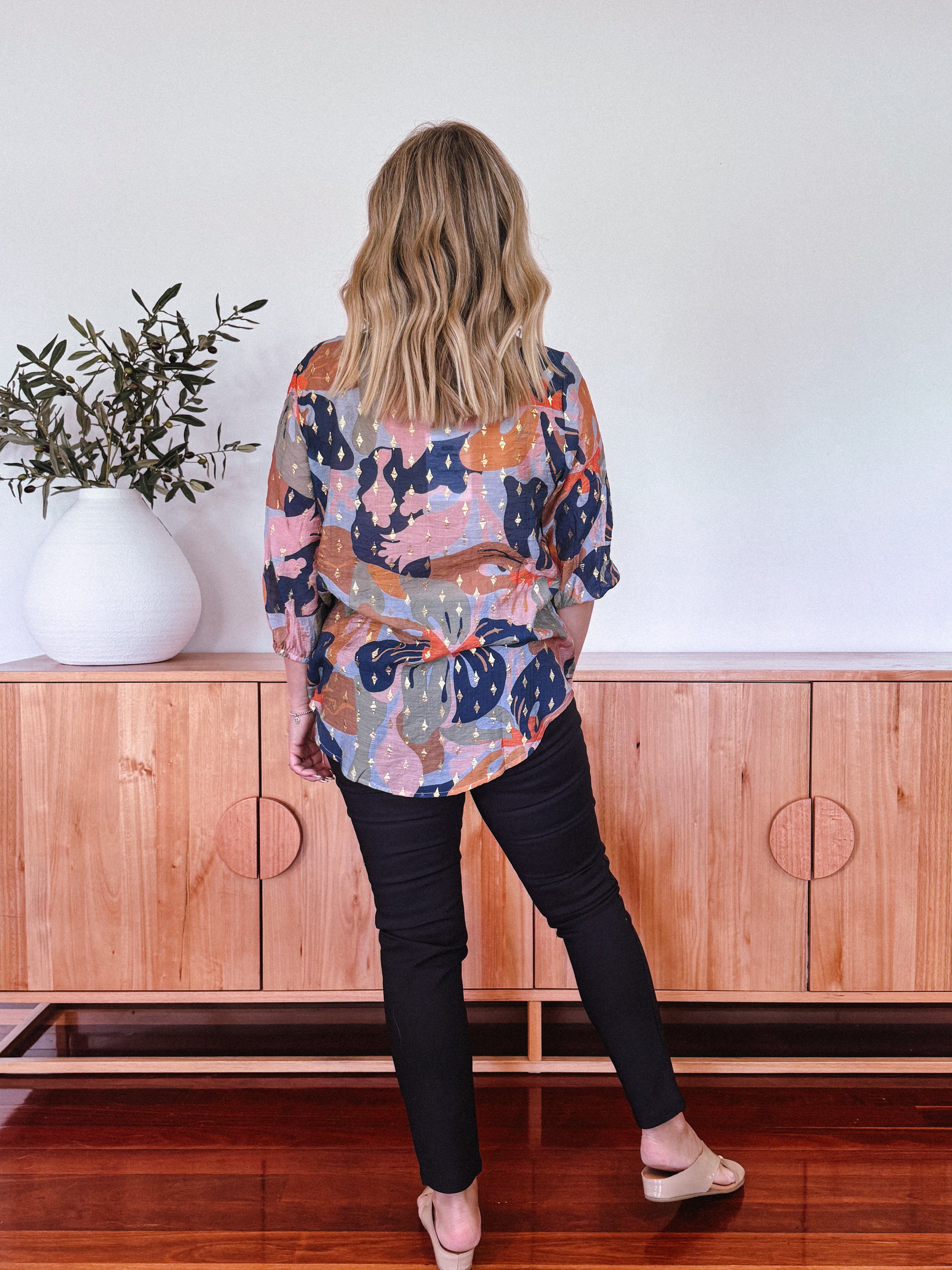 METALIC LEAF BLOUSE