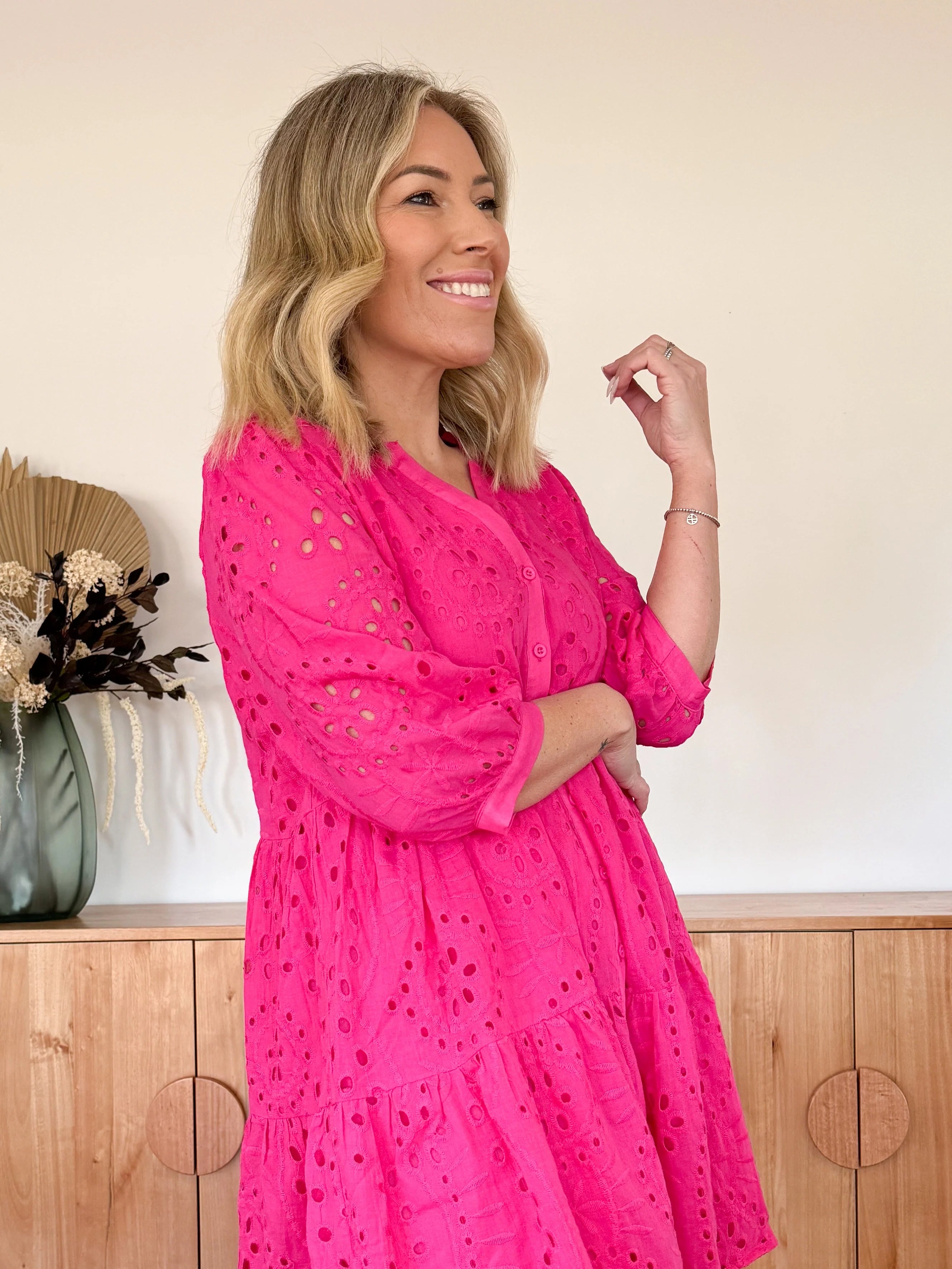 LACE SMOCK DRESS