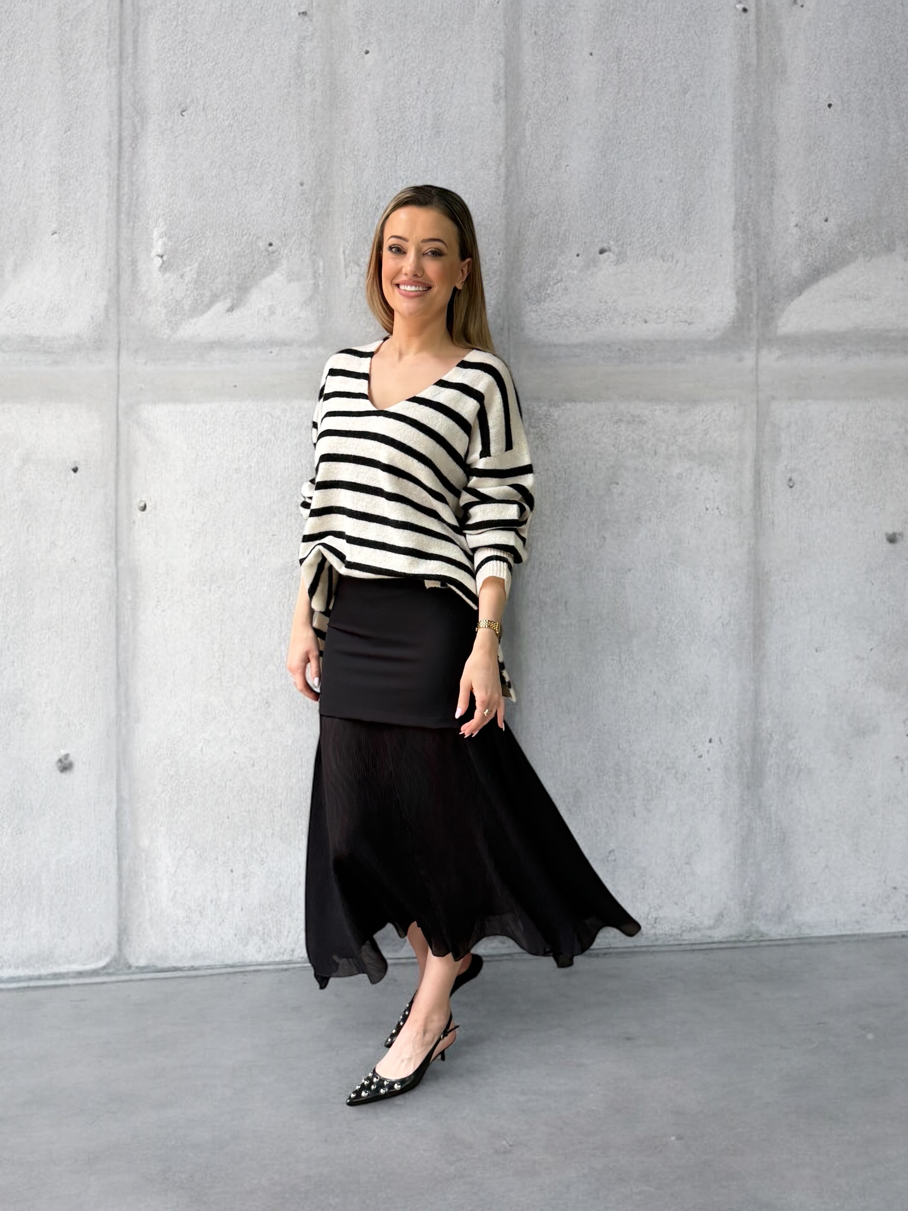 CONTRAST CHIFFON SKIRT