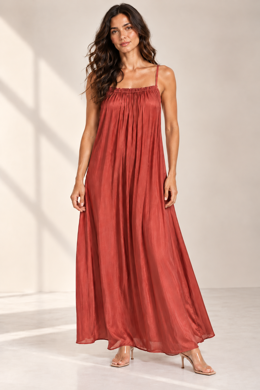 Relaxed Gathered Maxi Dress- PRE ORDER