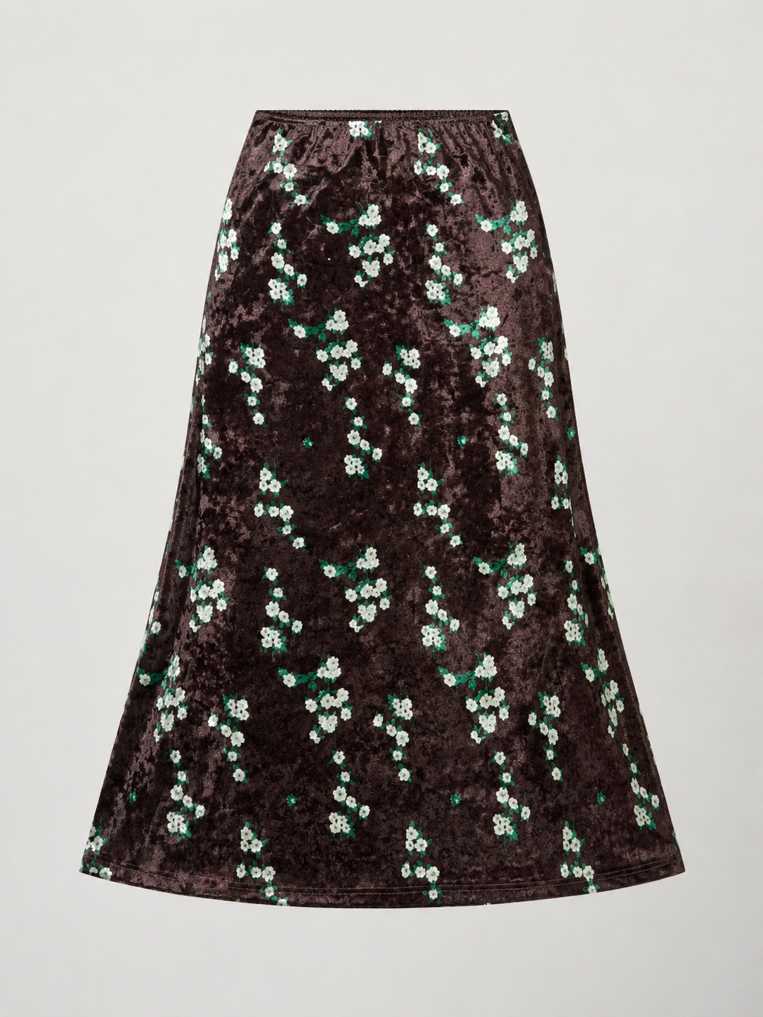DITZY FLORAL VELVET SKIRT
