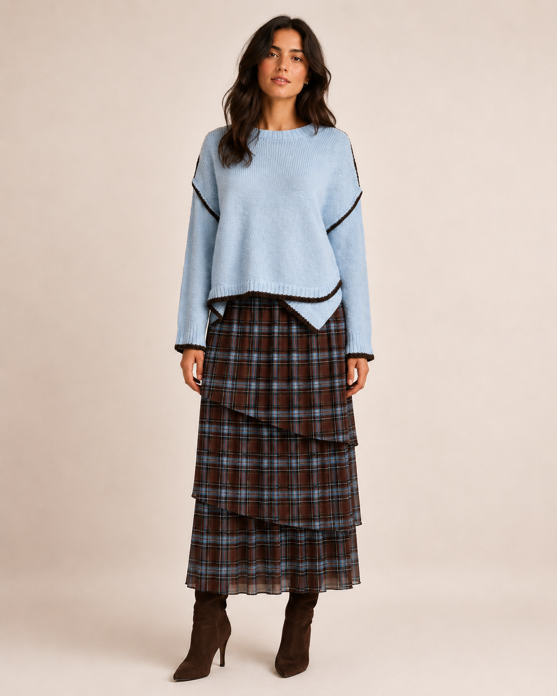PLAID LAYER SKIRT