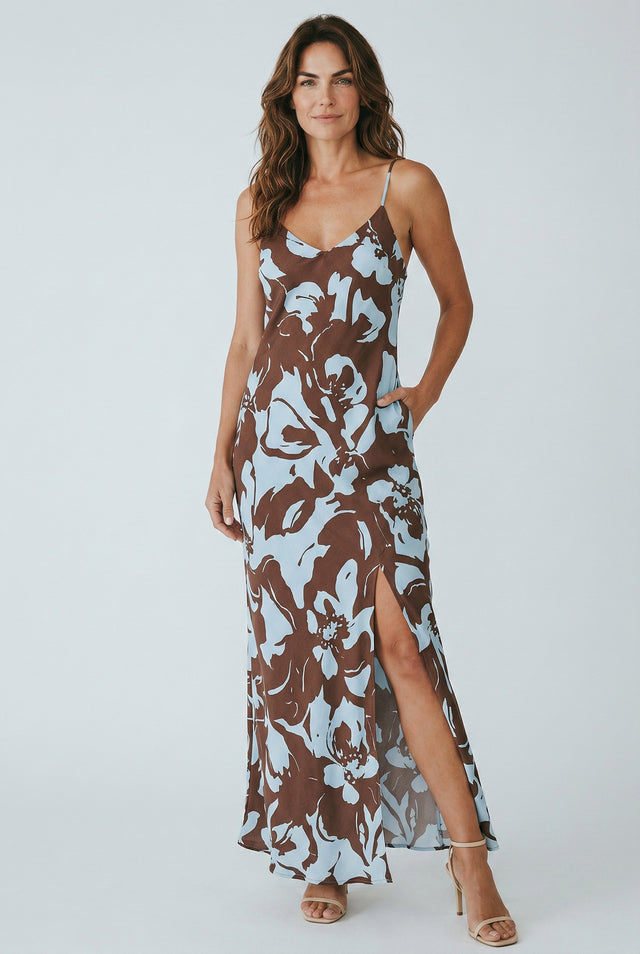 OLYMPUS BIAS DRESS- CHOC SKY PRINT
