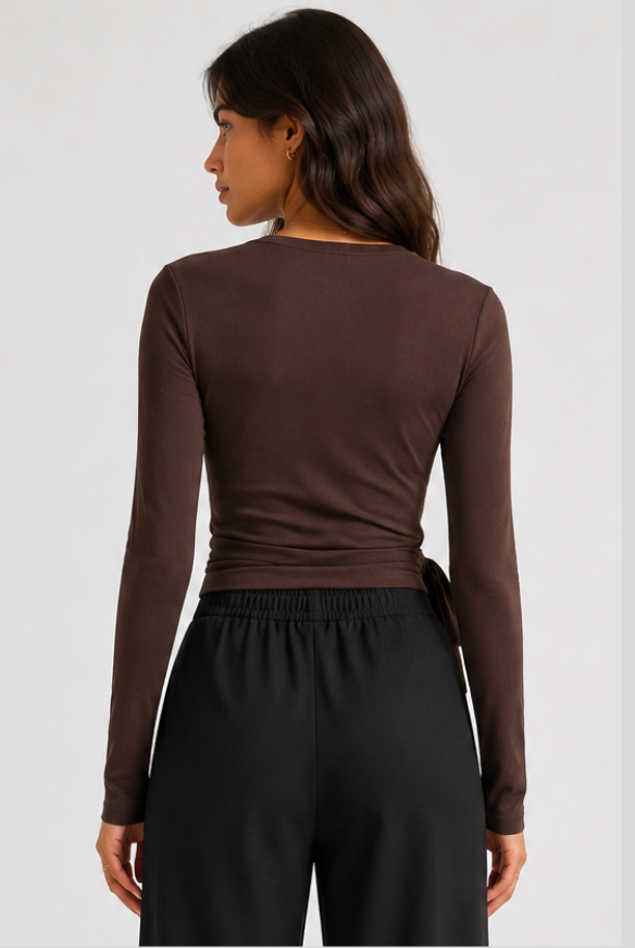 WRAP JERSEY TOP