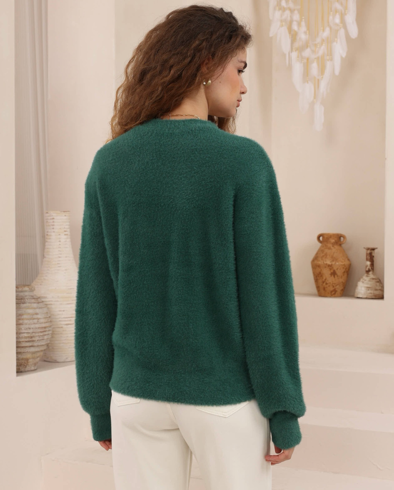 FLUFFY CARDIGAN - GREEN