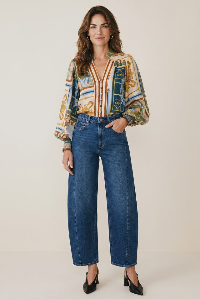 H PRINT BLOUSE