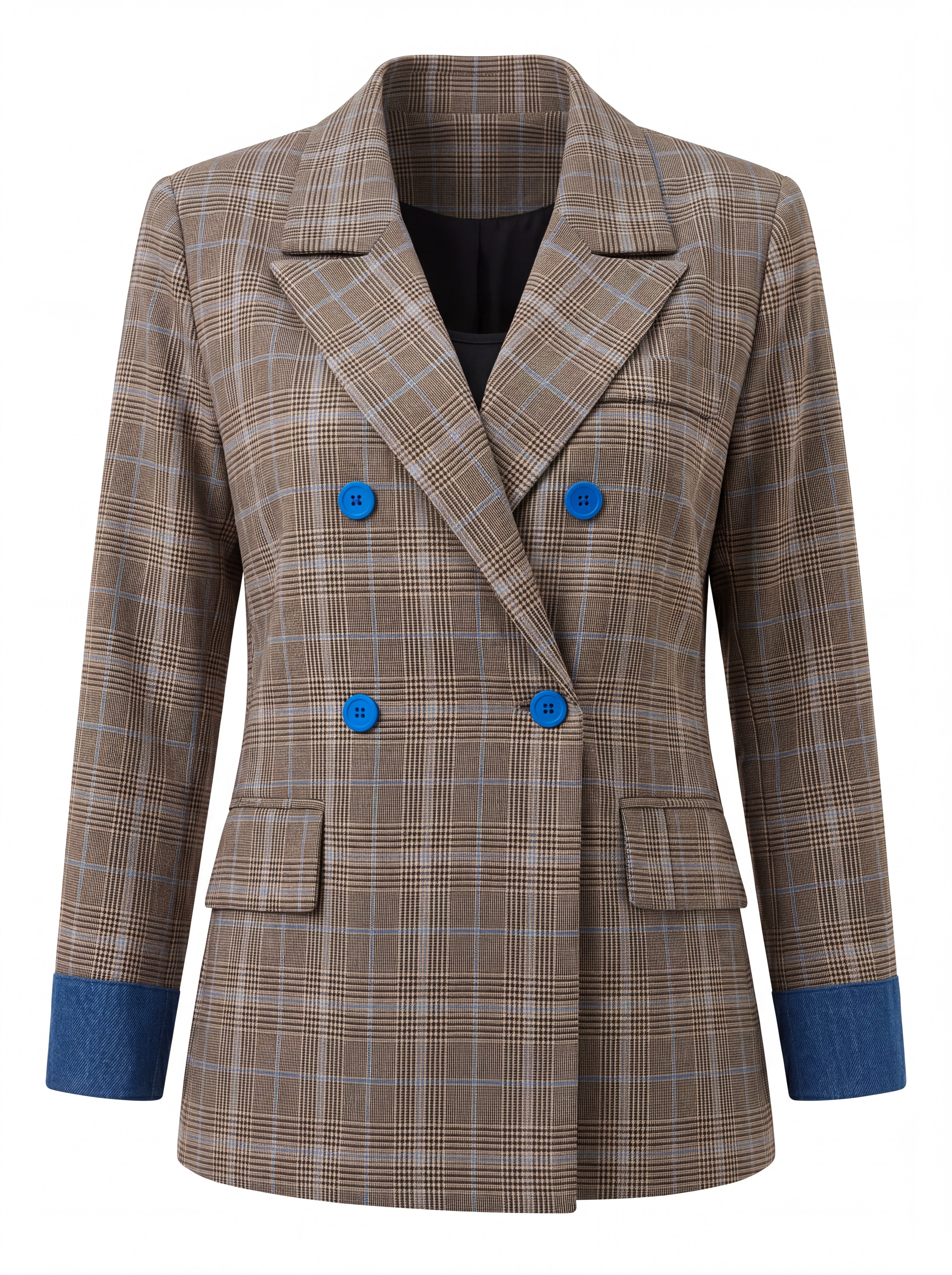 TWEED DENIM TRIM BLAZER
