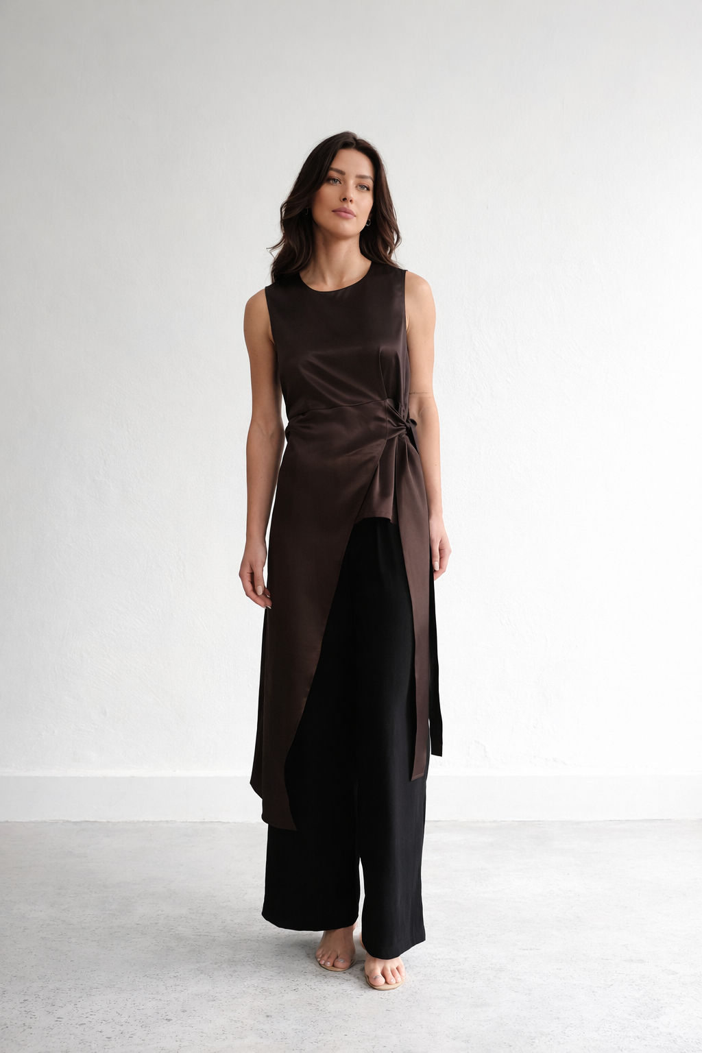 AGNES SATIN TIE TOP
