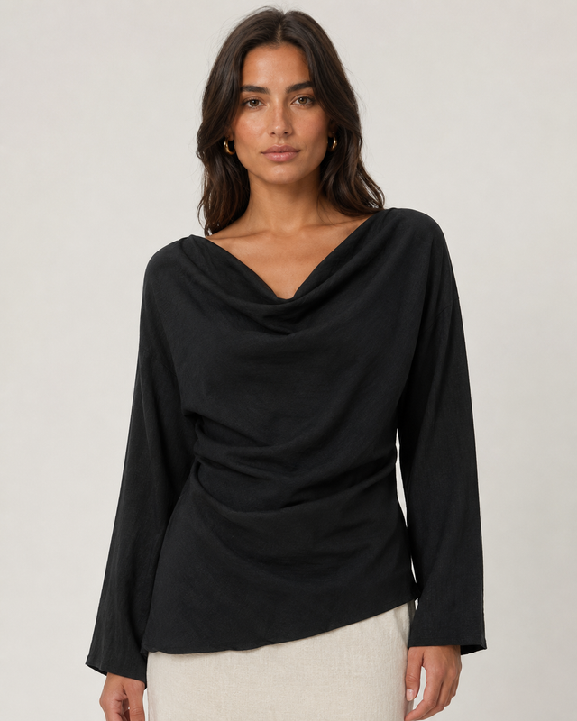 ELEGANCE DRAPE NECK TOP
