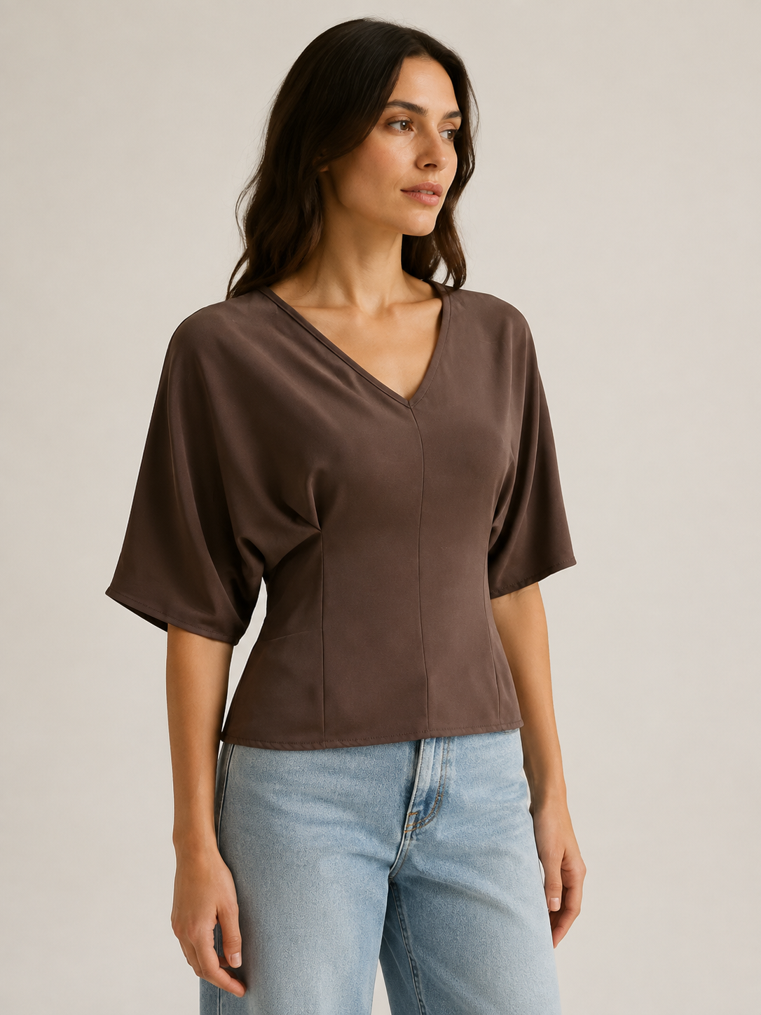 V-Neck Tie Back Top