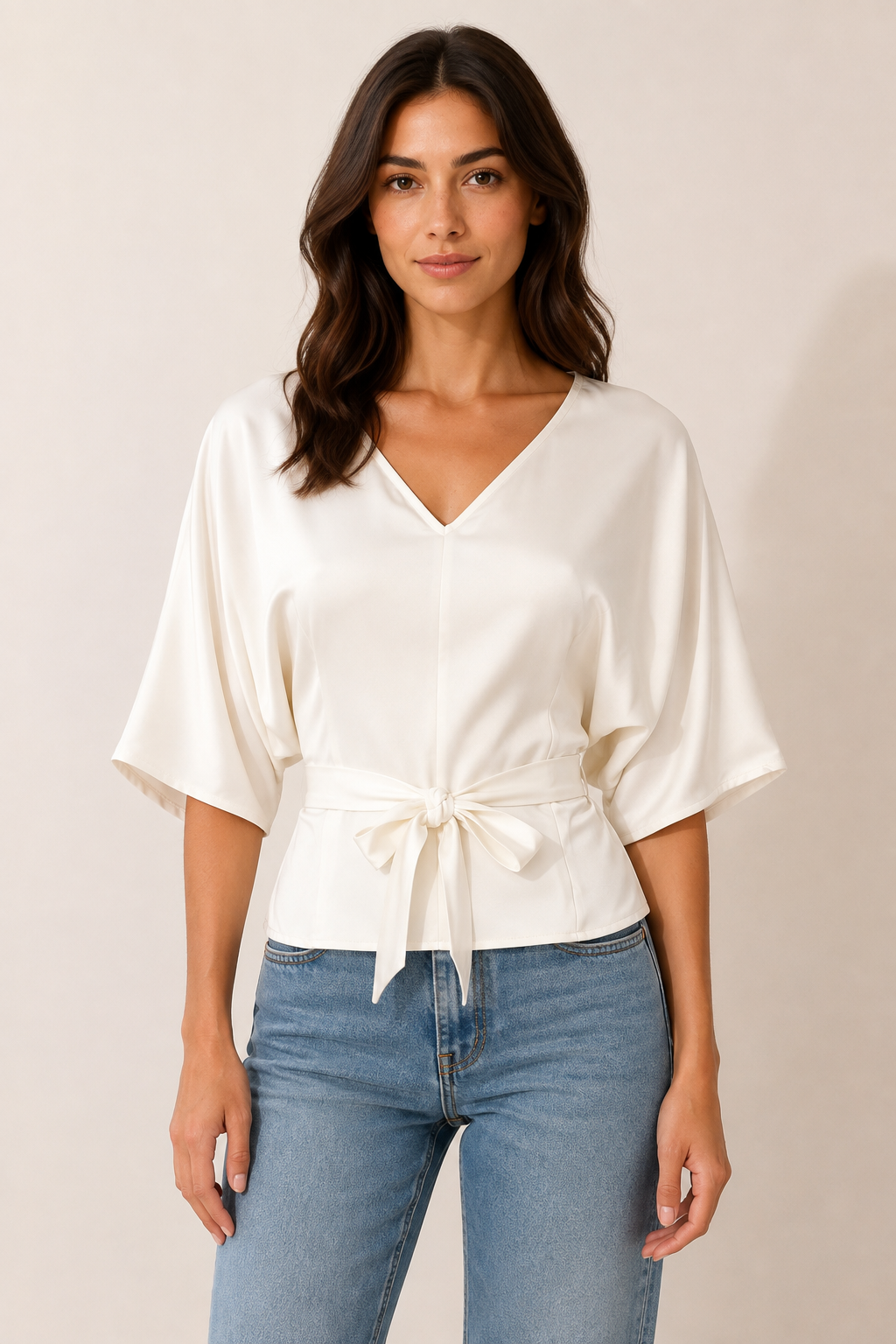 V-Neck Tie Back Top