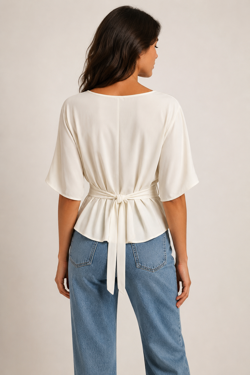 V-Neck Tie Back Top
