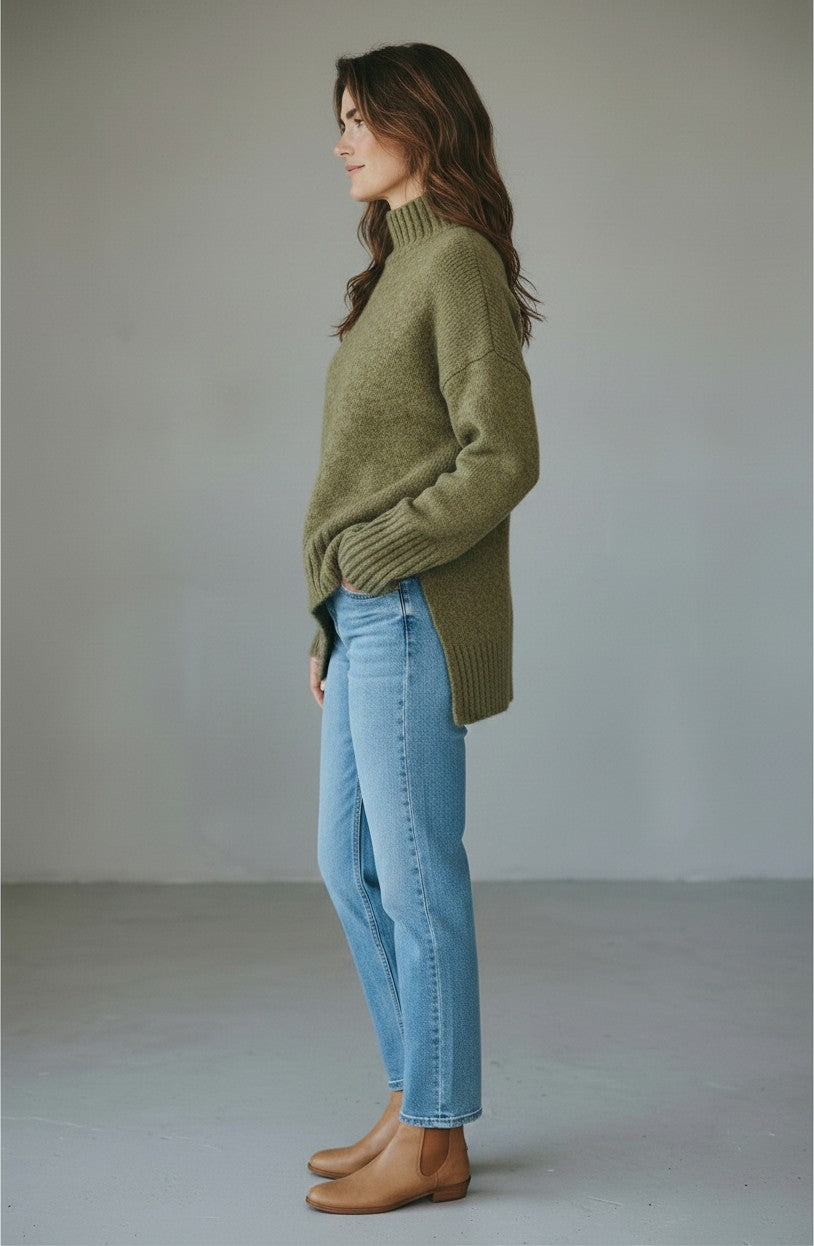 HIGH LOW JUMPER - KHAKI