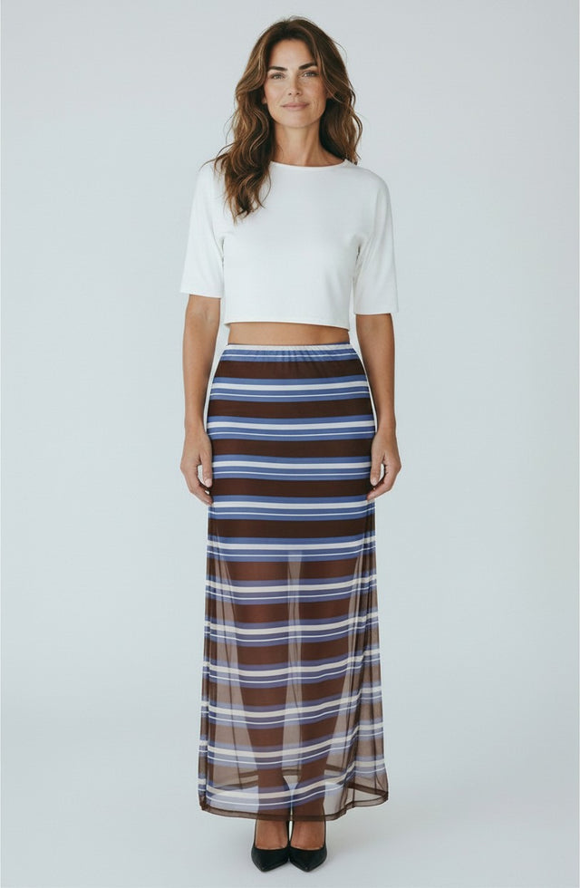 STRIPE MESH SKIRT