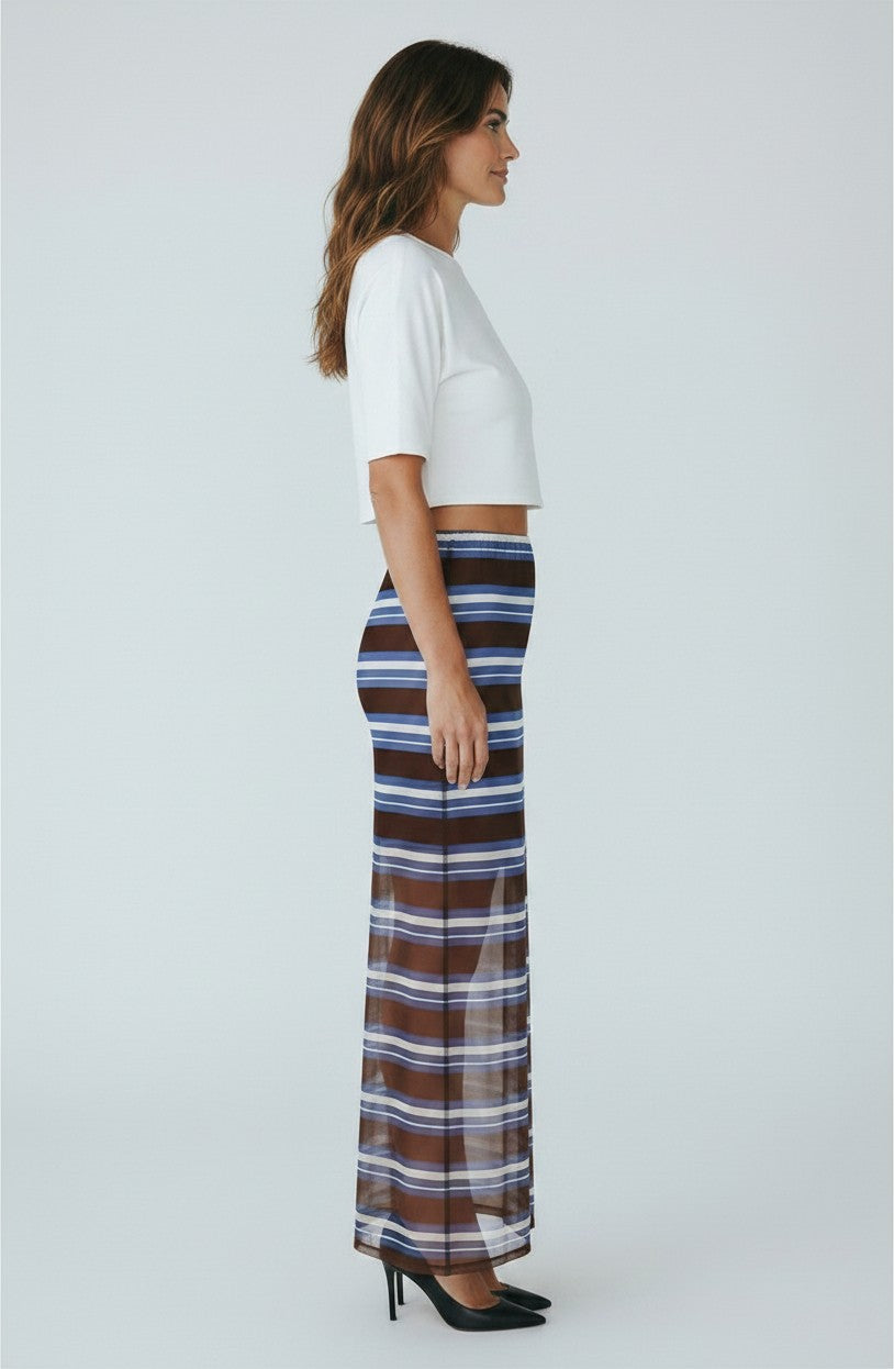 STRIPE MESH SKIRT