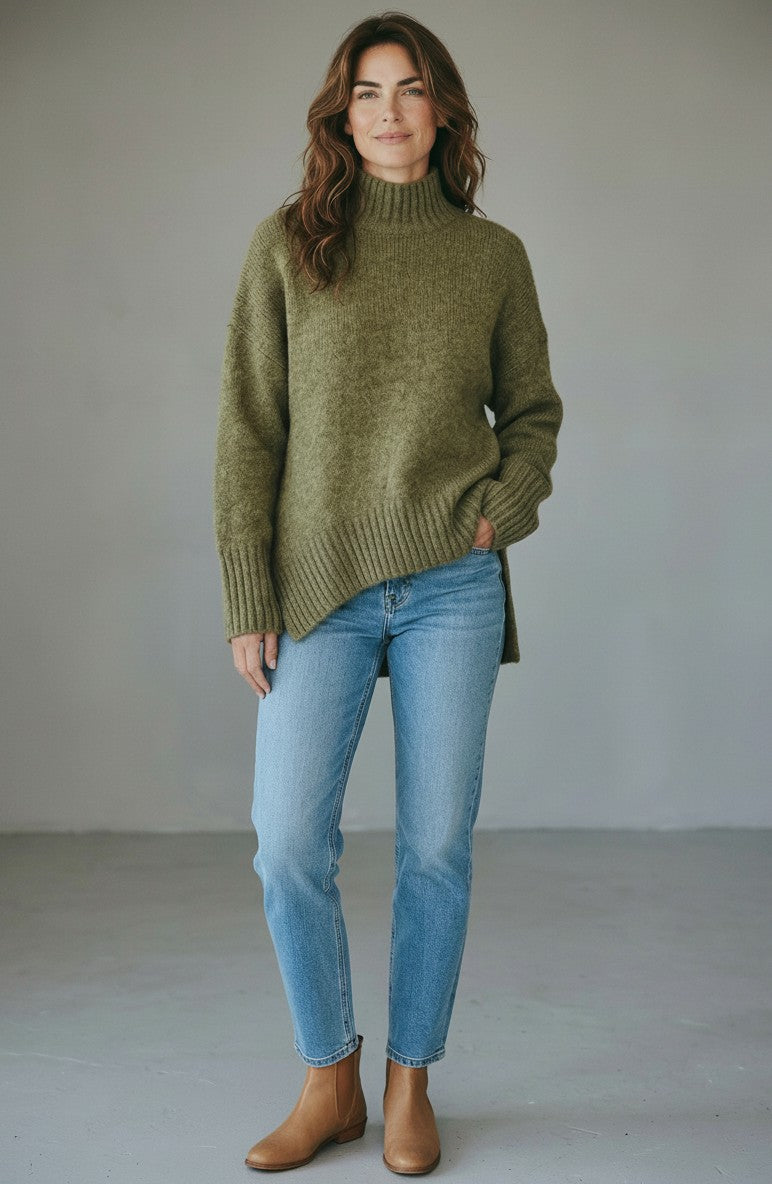 HIGH LOW JUMPER - KHAKI