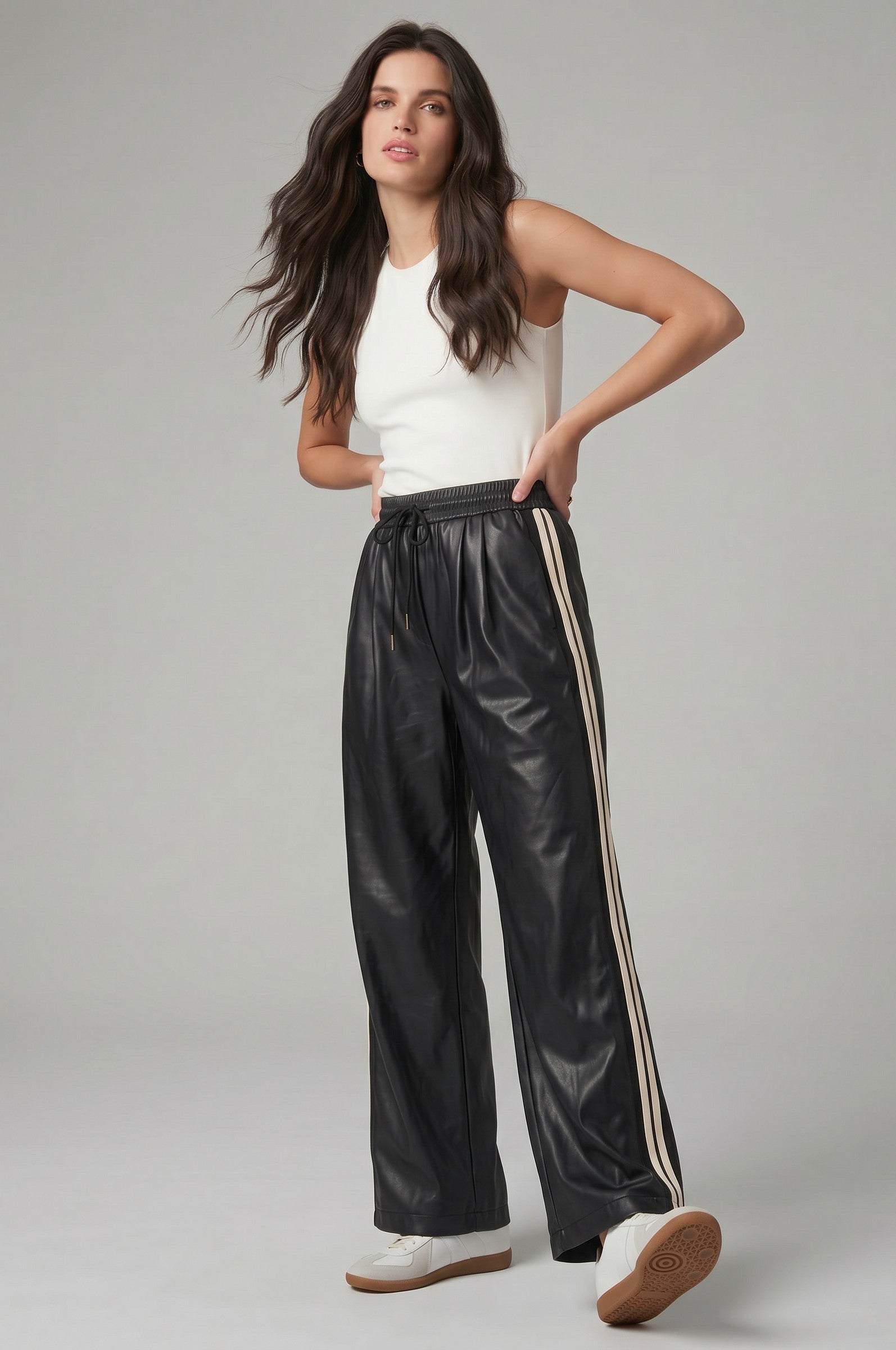 PLEATHER PANEL PANT