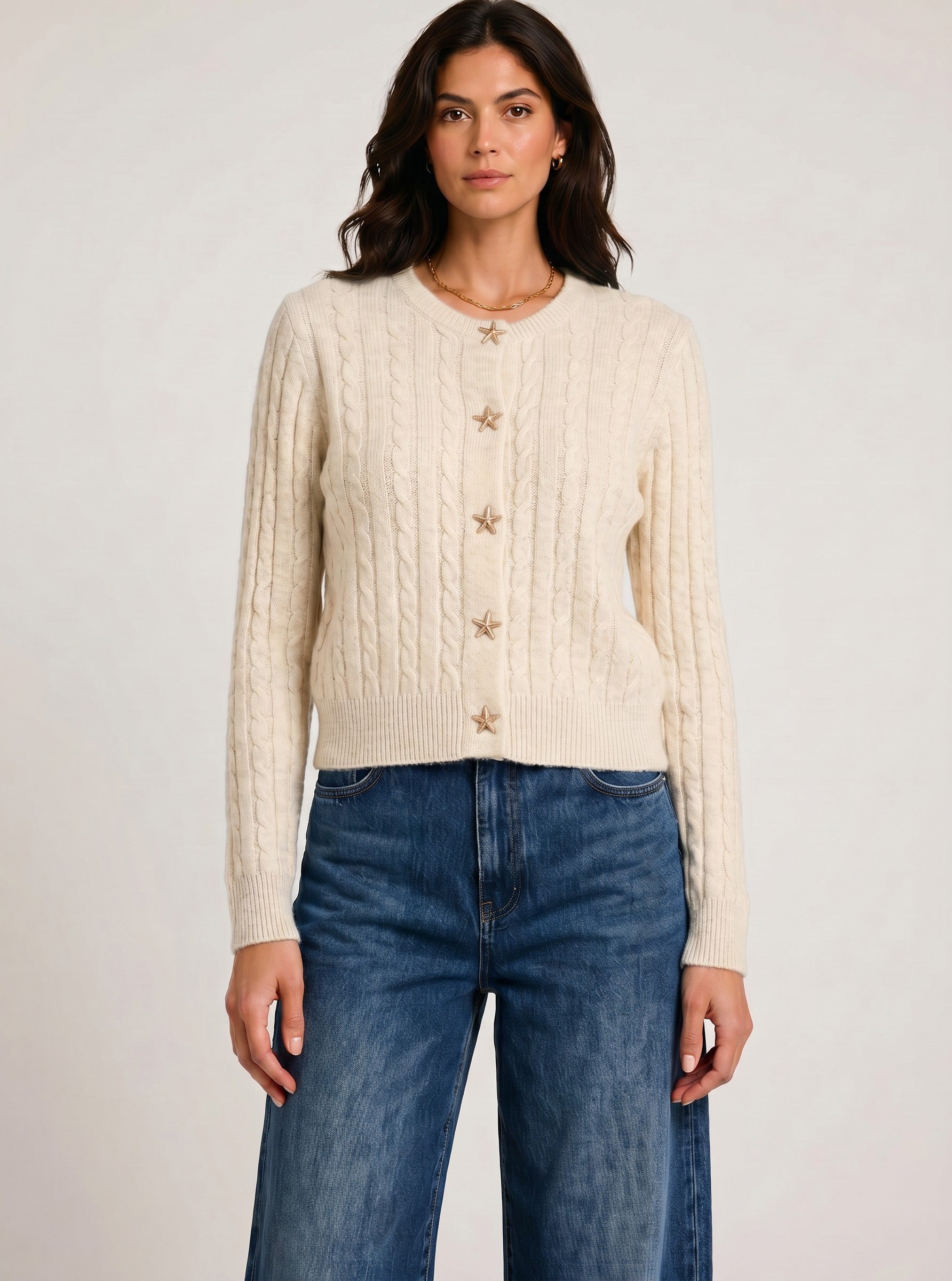 STAR BUTTON CARDIGAN