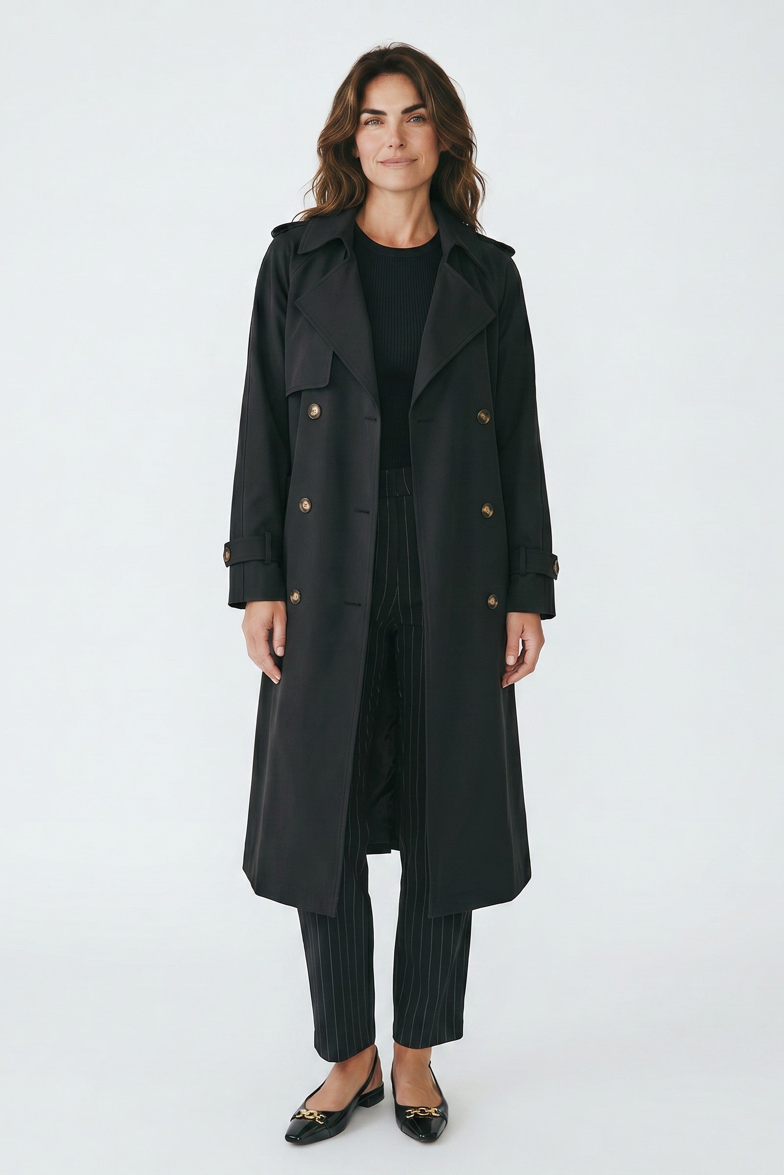 LIGHTWEIGHT TRENCH - BLACK