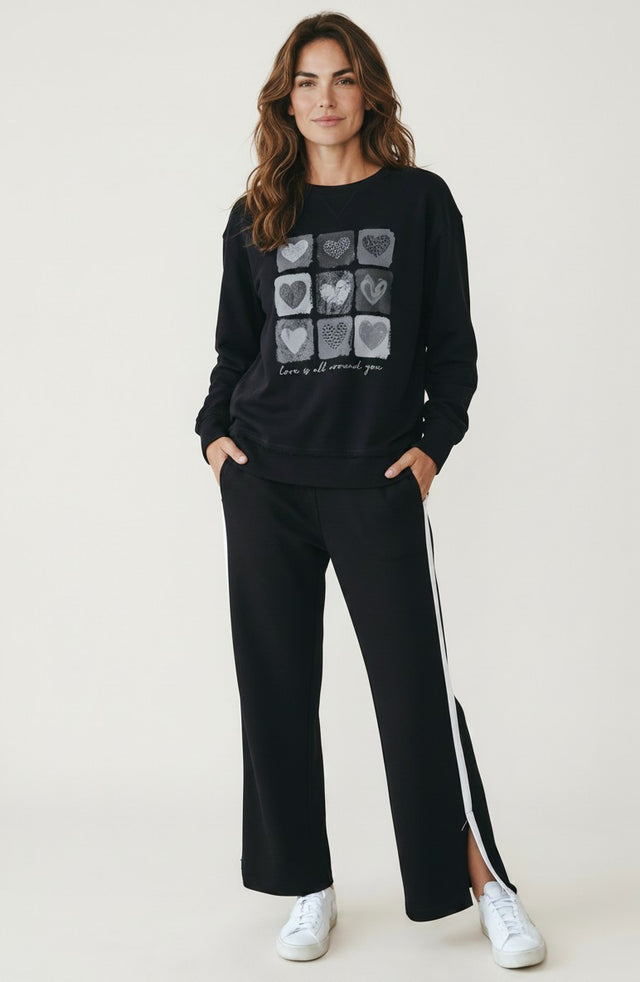 HEART OF HEARTS SWEATER - BLACK