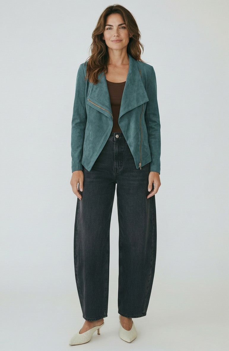 SUEDED ZIP JACKET