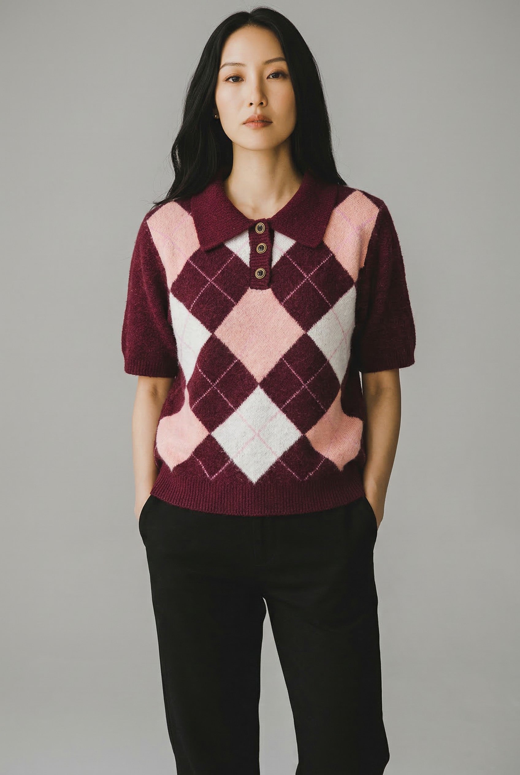 ARGYLE KNIT POLO
