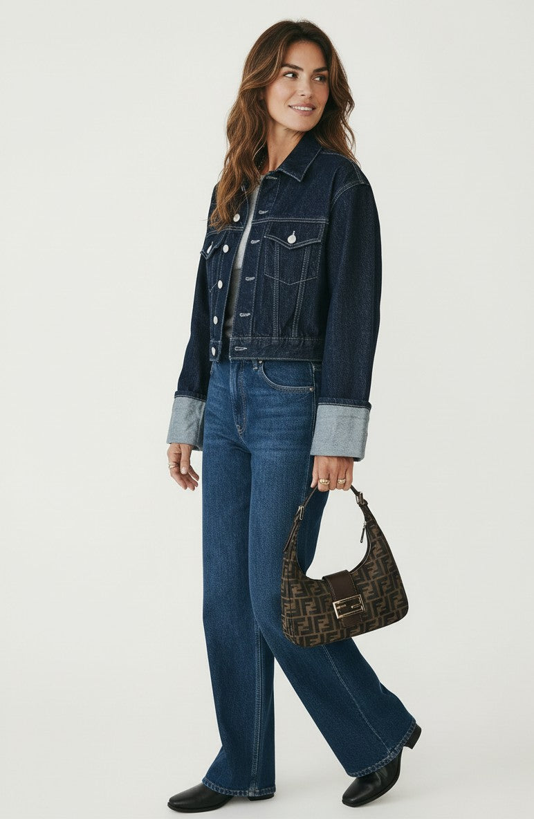 CLASSIC DENIM JACKET WITH CUFF SLEEVE