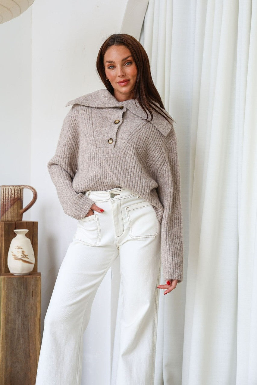 Embarkment shawl button knit