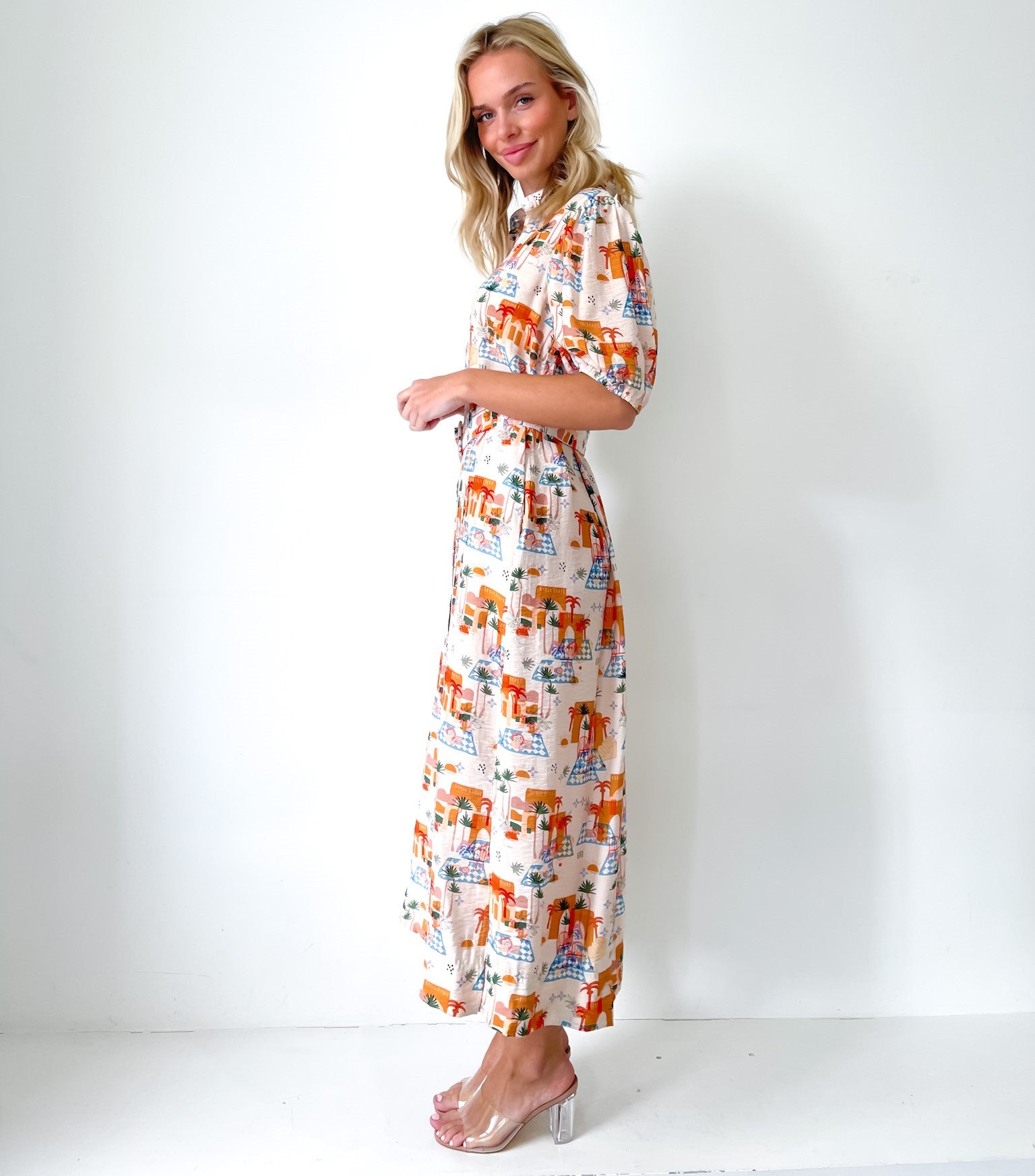 BAZAAR PRINT  SHIRT DRESS